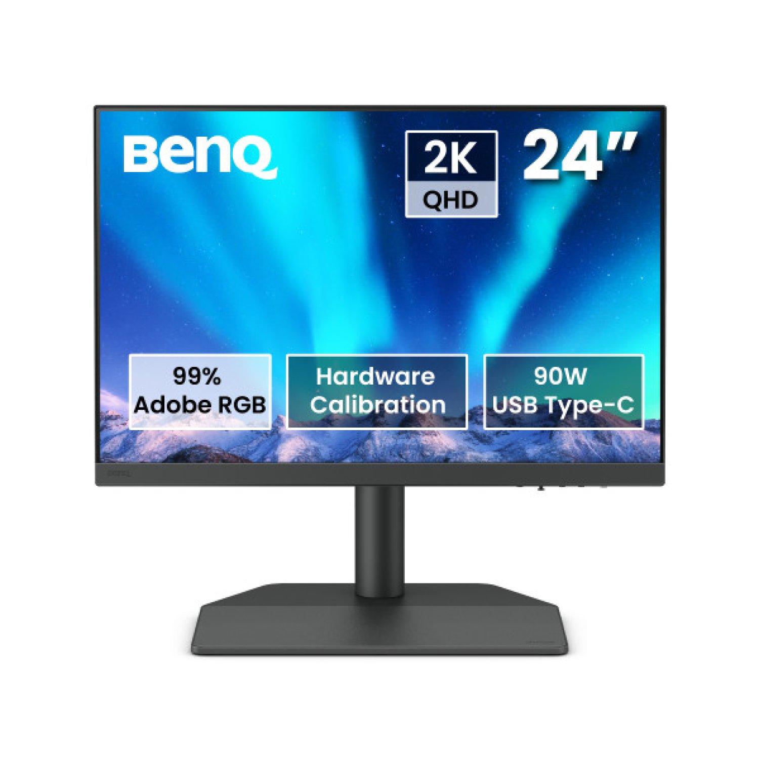 BenQ SW242Q · Monitor para Fotógrafos · 24,1" IPS 2K · 99% Adobe RGB · USB-C 90W · Calibración HDR10