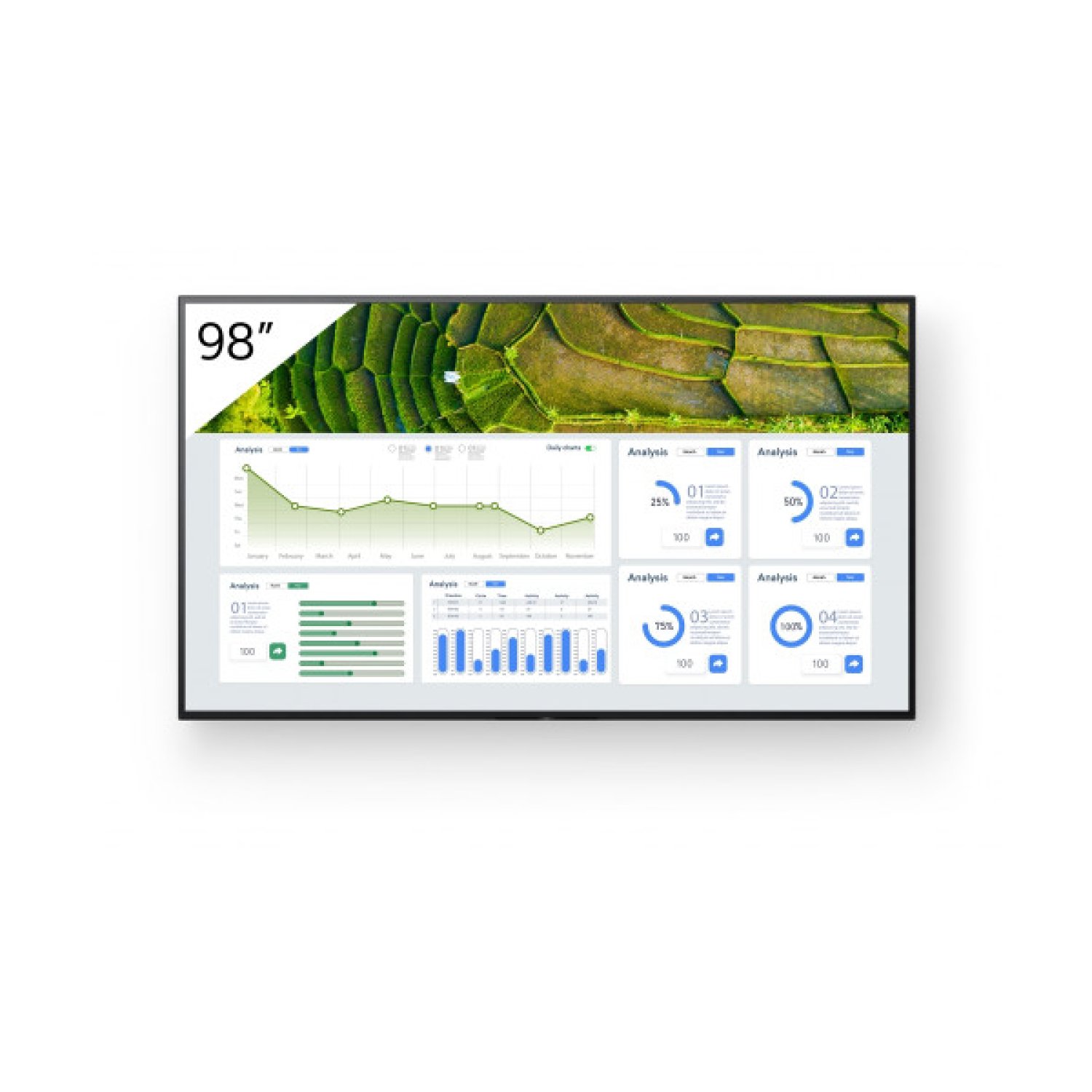 Sony Bravia 98" · Monitor Profesional 4K · Full Array LED · HDR · 440 nits · 24/7 · IP/RS232