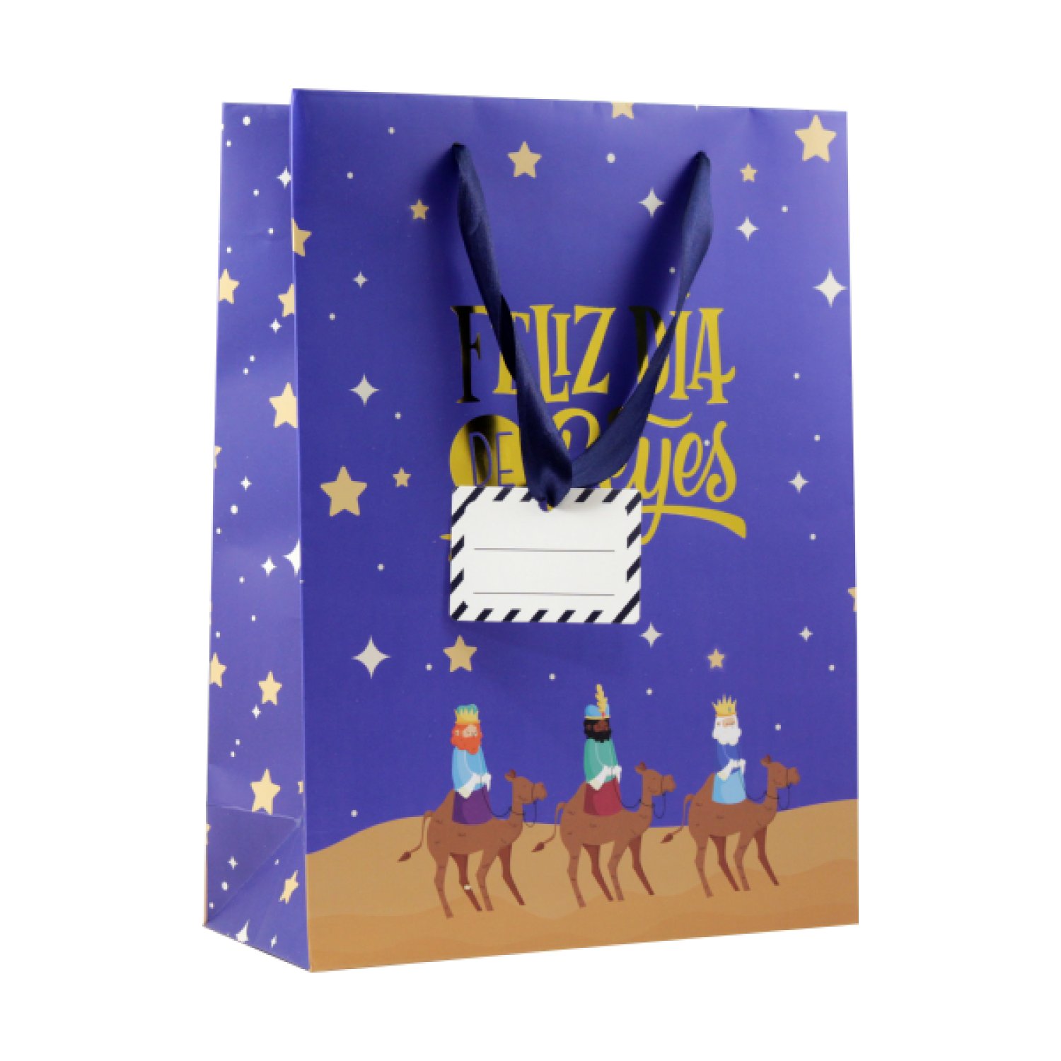 Bismark · Bolsa Papel Reyes Magos M · 27x12x37 cm · Foil Colores Surtidos