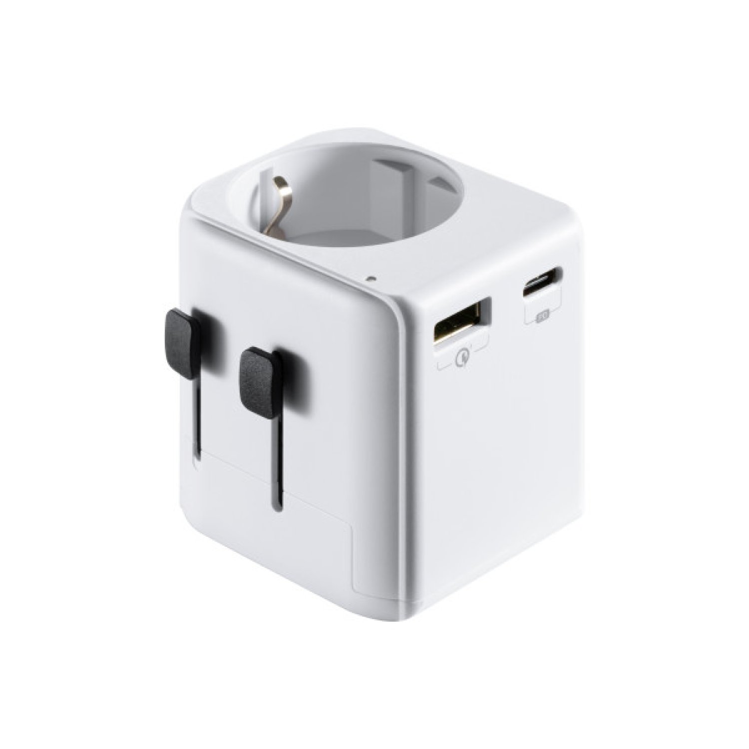 Ewent EW1472 · Adaptador Enchufe Universal · Blanco