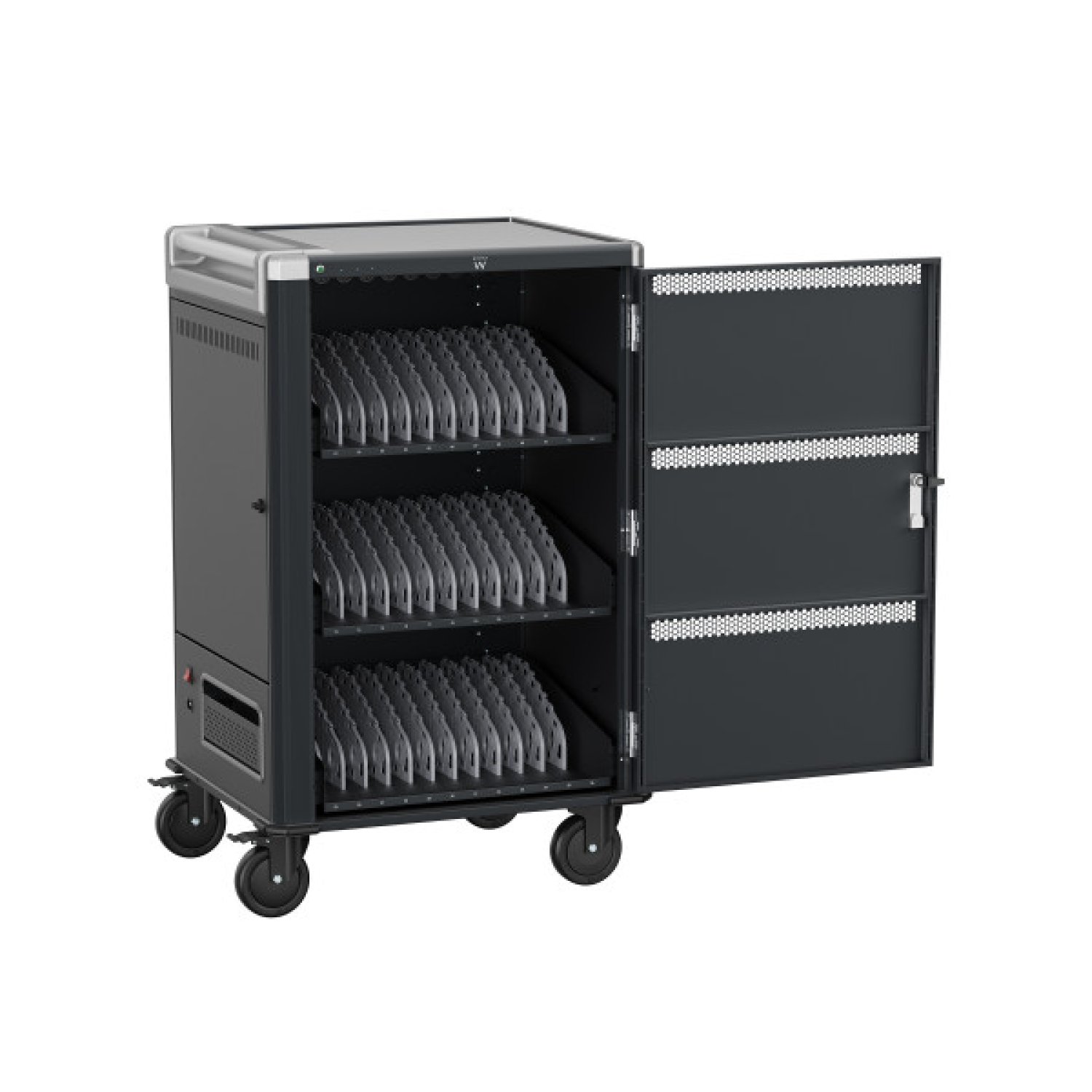 Ewent EW1701 · Armario de Carga para Dispositivos Portátiles · 32 Compartimentos · Negro/Gris