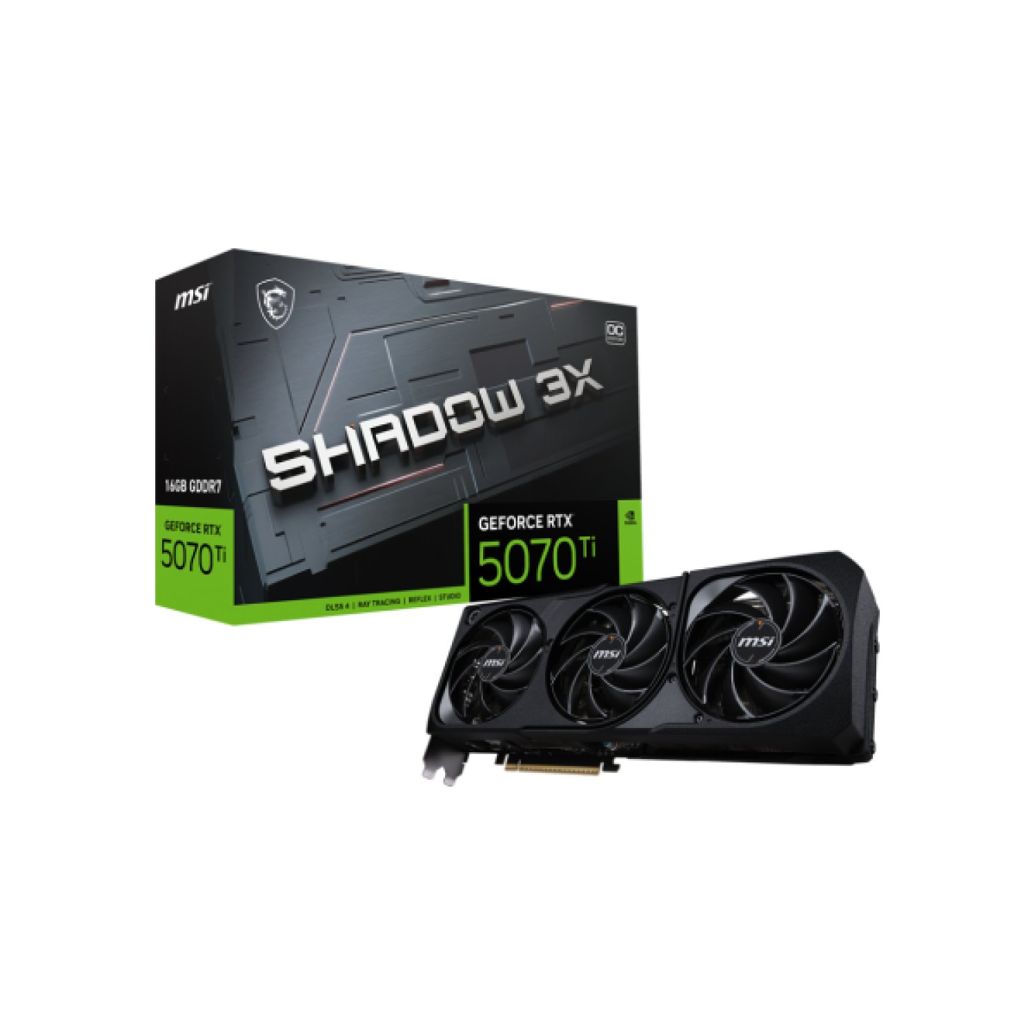 MSI GeForce RTX 5070 Ti · 12GB GDDR7 · Shadow 3X OC · Refrigeración Triple