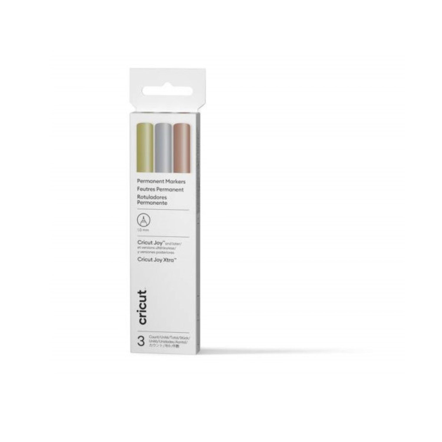 Cricut · Marcadores Permanentes · Cobre, Oro, Plata · Pack 3 unidades