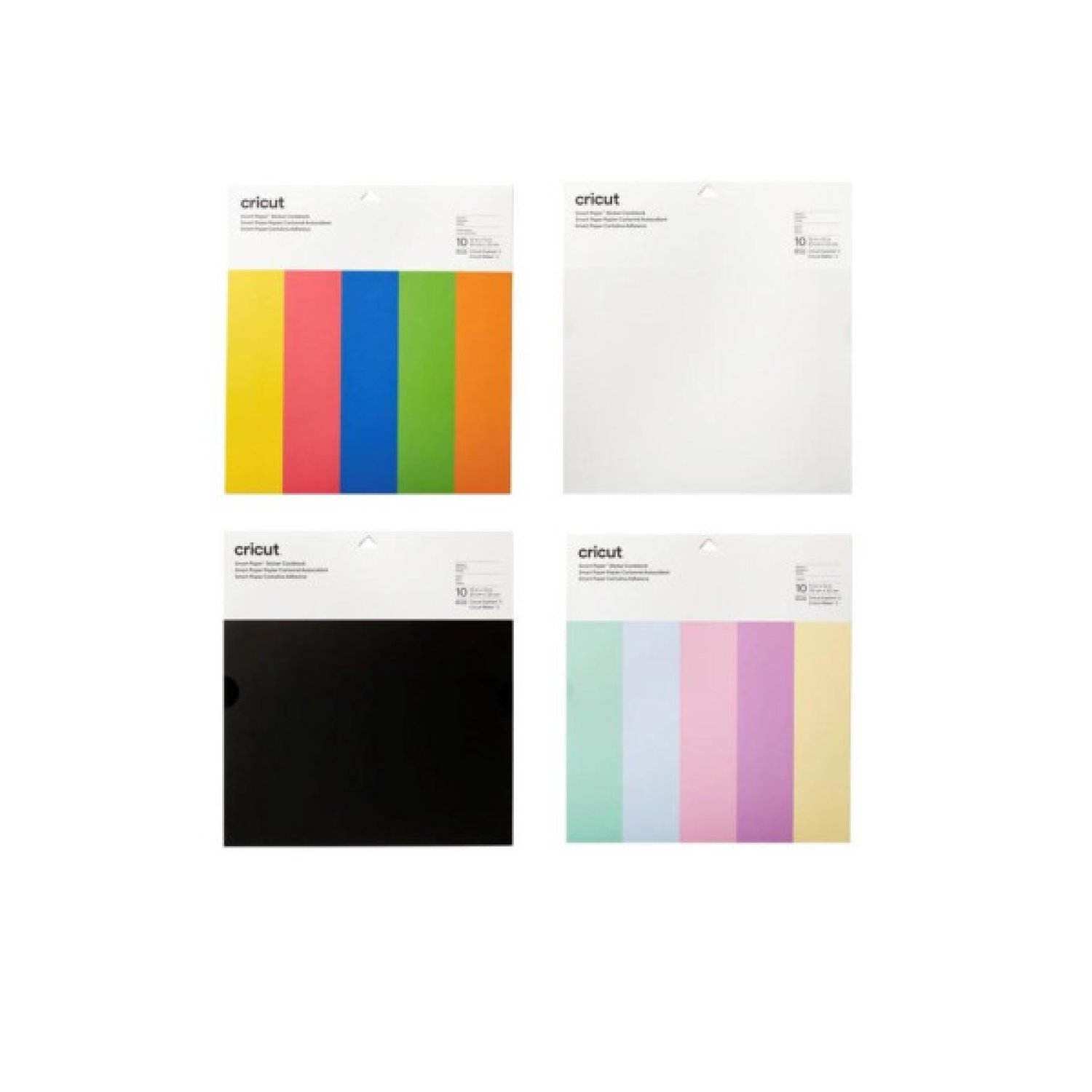 Cricut Smart Sticker Cardstock · 33x33 cm · 10 Hojas · Blanco