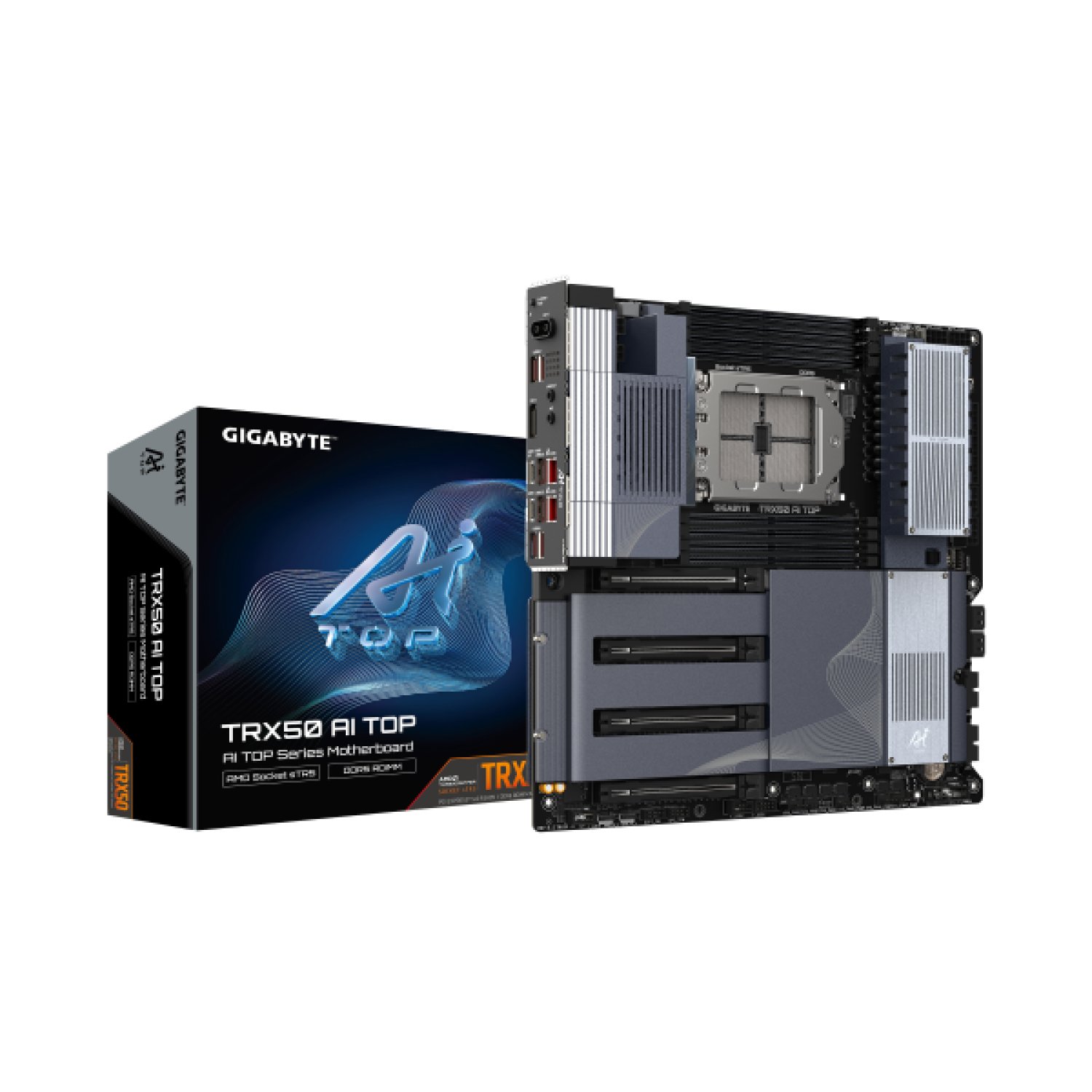 Gigabyte TRX50 AI TOP-2B · AMD Ryzen Threadripper PRO 7000 · DDR5 5200MHz · PCIe 5.0 · Wi-Fi 7 · USB 4