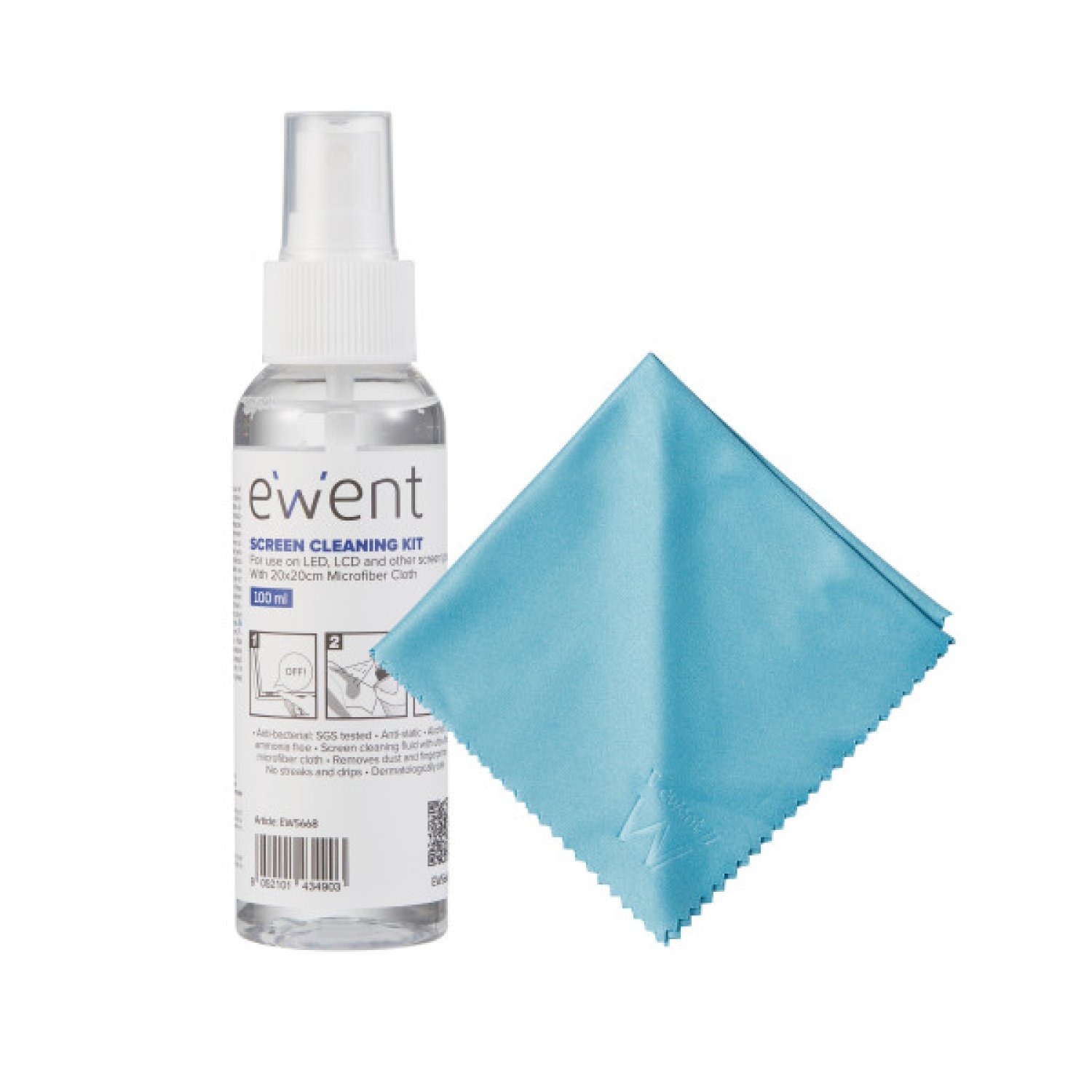 Ewent EW5668 · Kit Limpieza Pantallas y Plásticos · 100 ml · Universal