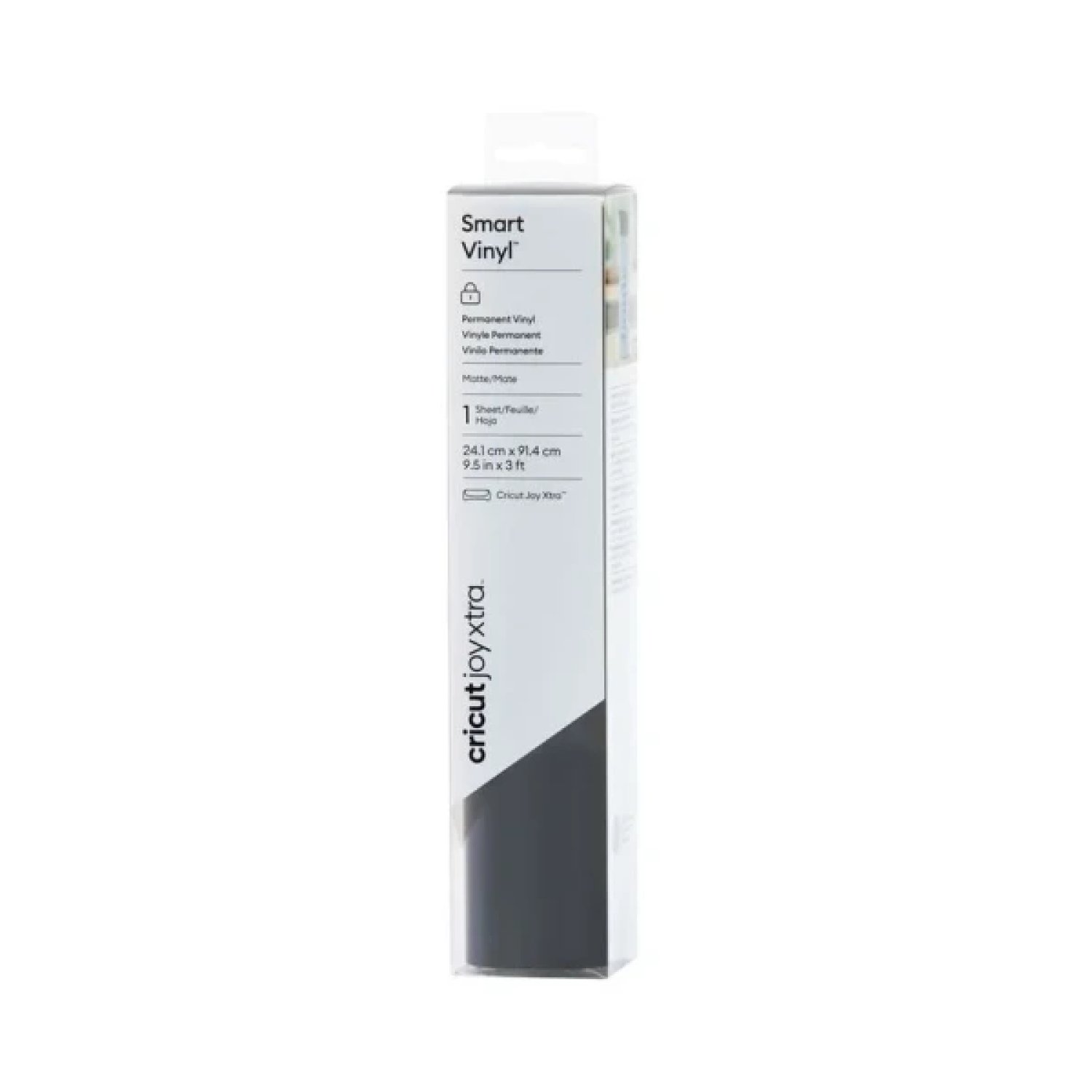 Cricut Smart Vinyl Permanent Joy Xtra · 24,1x91,5cm · Negro · 1 rollo