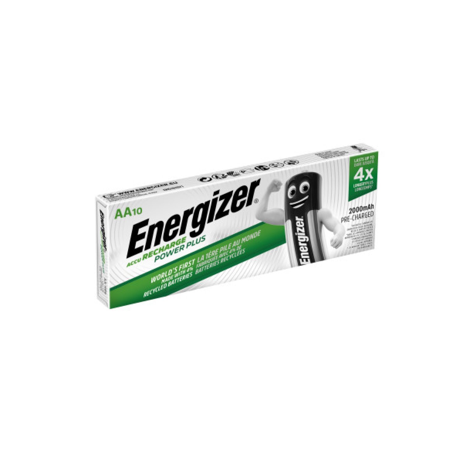Energizer Power Plus · Pack 10 Pilas AA Recargables · 2000mAh · 1,2V