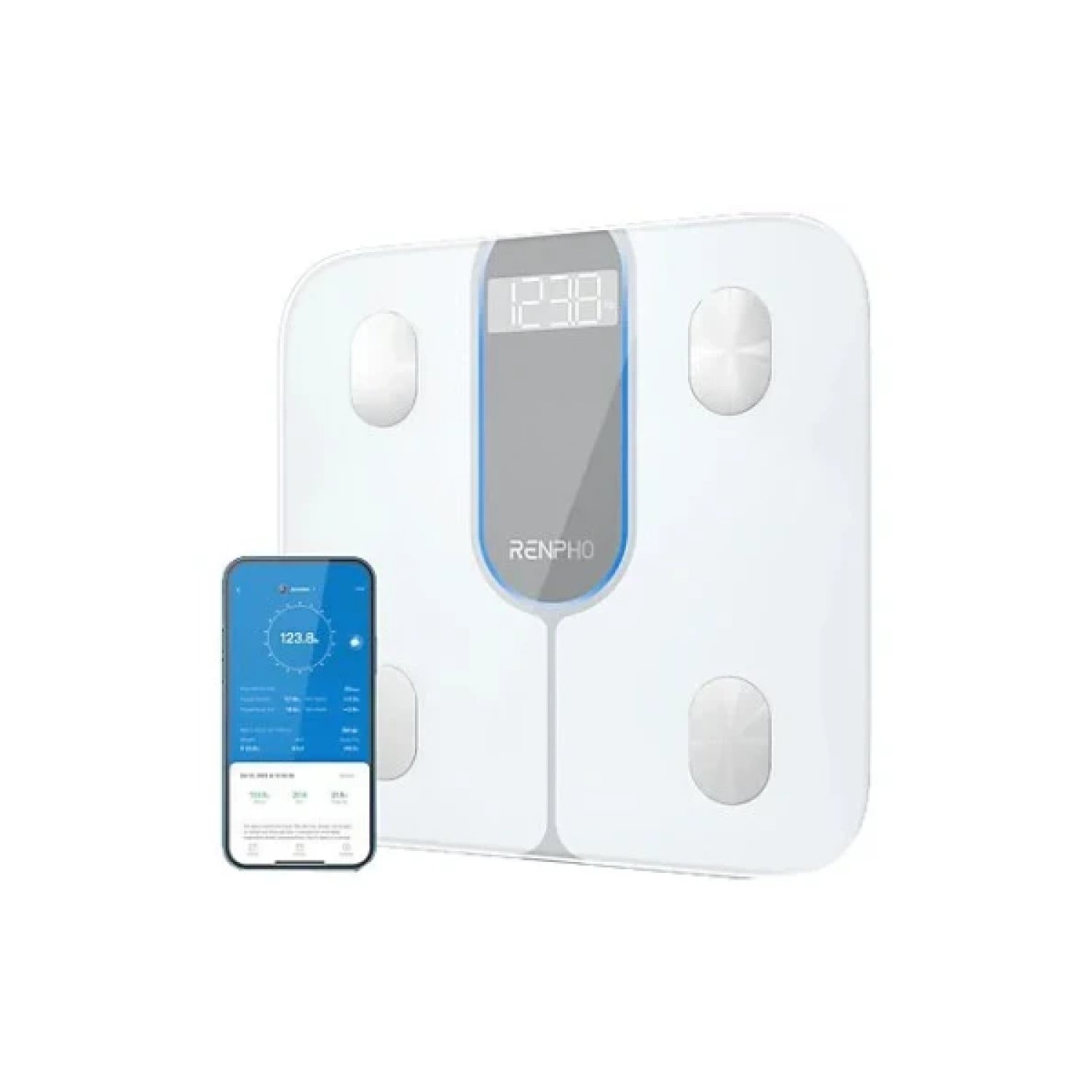 Renpho Elis 1C · Báscula Inteligente · Bluetooth · Blanca · 28x28cm