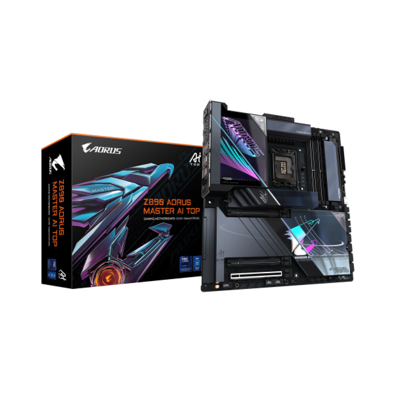 Gigabyte Z890 Aorus Master AI Top · Intel LGA1851 · 4 DDR5 · WiFi 7 · 2 Thunderbolt · E-ATX