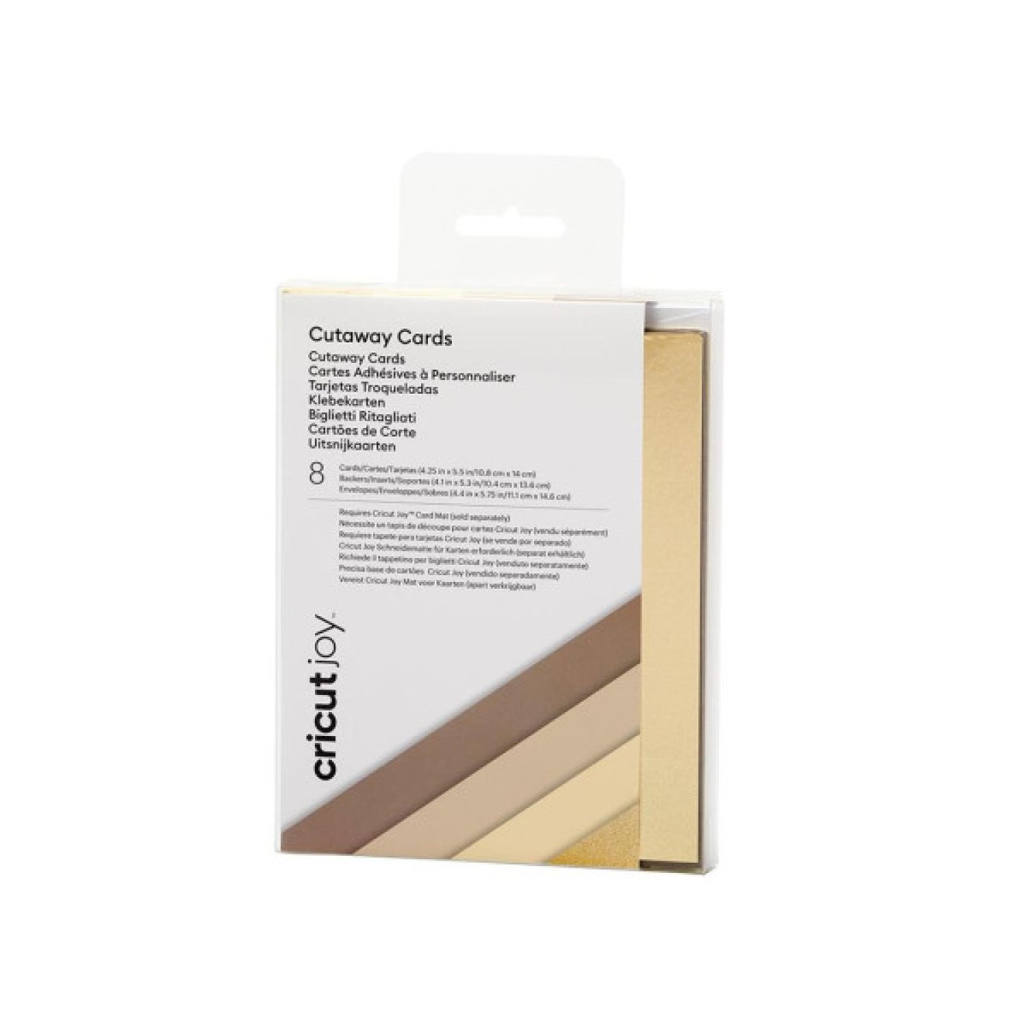 Cricut Cut-Away Cards Neutrals · 10,8 x 14 cm · Pack 8 unidades