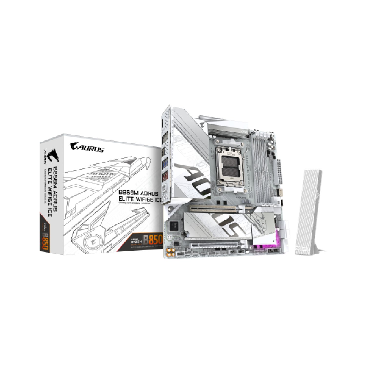 Gigabyte B850M AORUS Elite WiFi 6E · Placa Base AM5 · DDR5 8200MHz · PCIe 5.0 · WiFi 7