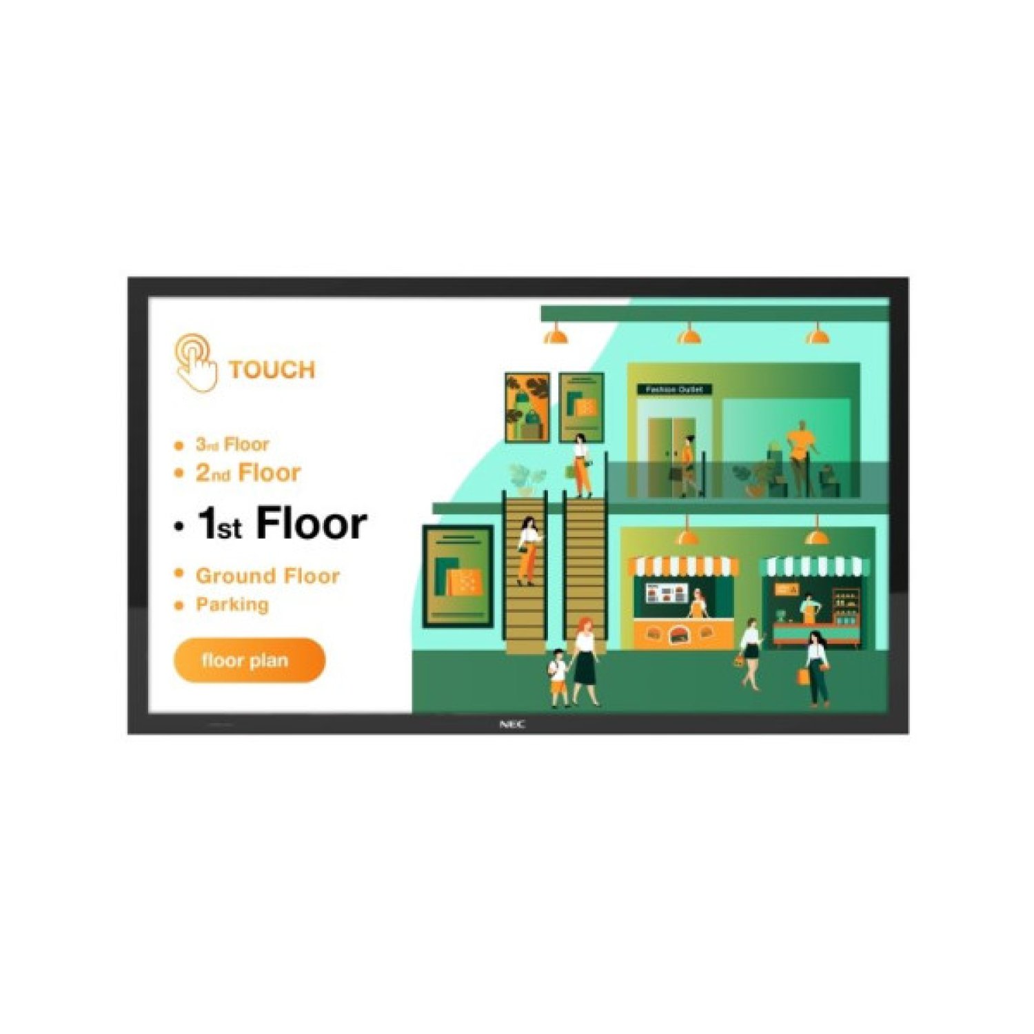 Sharp MultiSync M431 · Pantalla 43" · 4K Ultra HD · 500 cd/m² · Táctil · Señalización Digital
