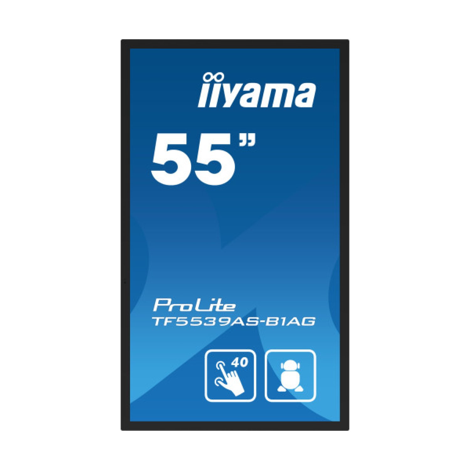 Iiyama 55" Táctil · Android 11 · 500cd/m² · 4GB RAM · 32GB ROM · Modo Kiosco · IP65 · HDMI x2 · DisplayPort