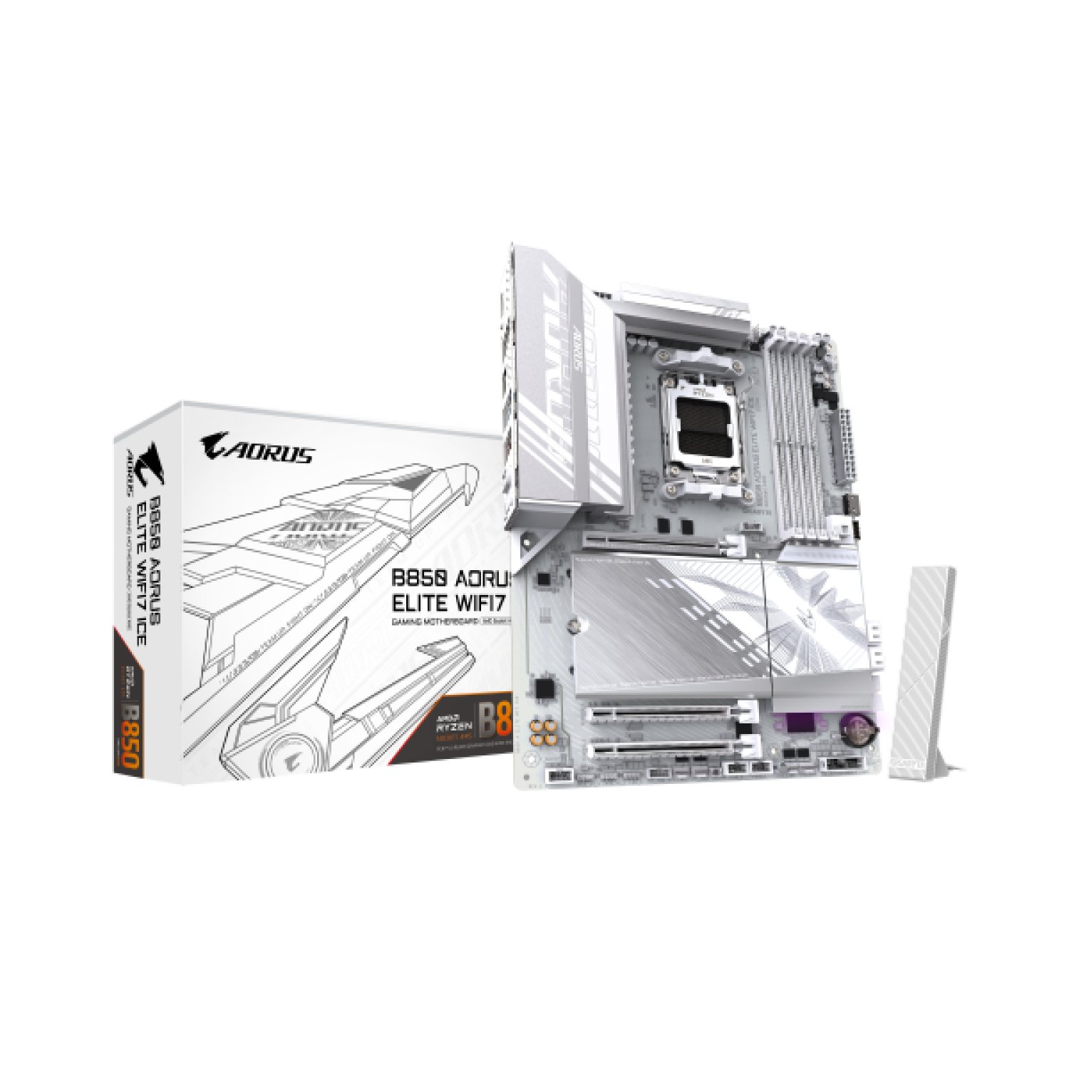 Gigabyte B850 AORUS Elite WiFi 7 · Placa Base AMD Ryzen 9000 · DDR5 8200MHz · PCIe 5.0 · WiFi 7