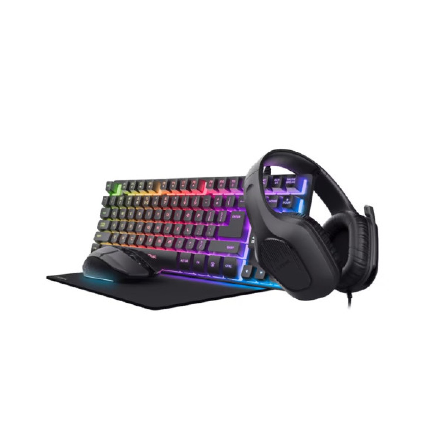 Trust GXT780 · Bundle Gaming 4 en 1 · Teclado + Ratón + Auriculares + Alfombrilla