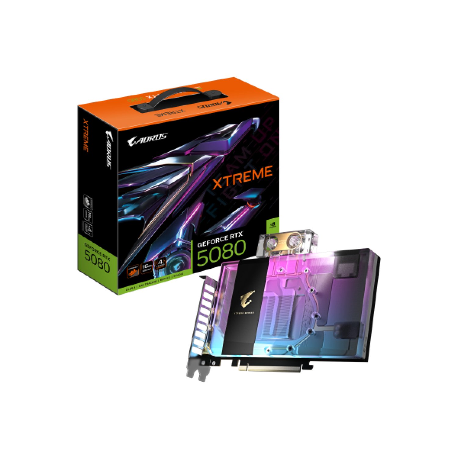 Gigabyte AORUS GeForce RTX 5080 · 16GB GDDR7 · Waterforce · PCI-E 5.0 · 2805MHz
