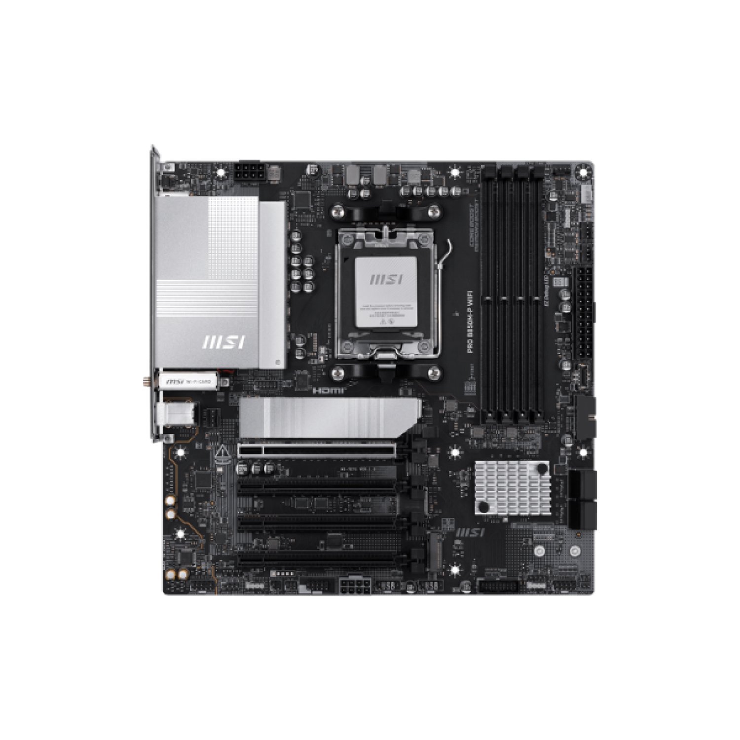 MSI PRO B850M-P WiFi · Socket AM5 · AMD B850 · DDR5 · WiFi 7 · Bluetooth 5.4 · M.2 NVMe · Micro-ATX
