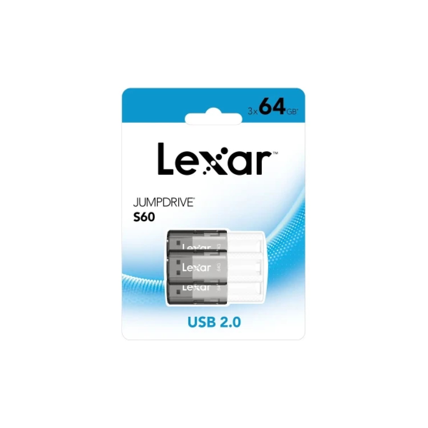 Lexar JumpDrive S60 · USB 2.0 · 64GB · Pack 3 Unidades