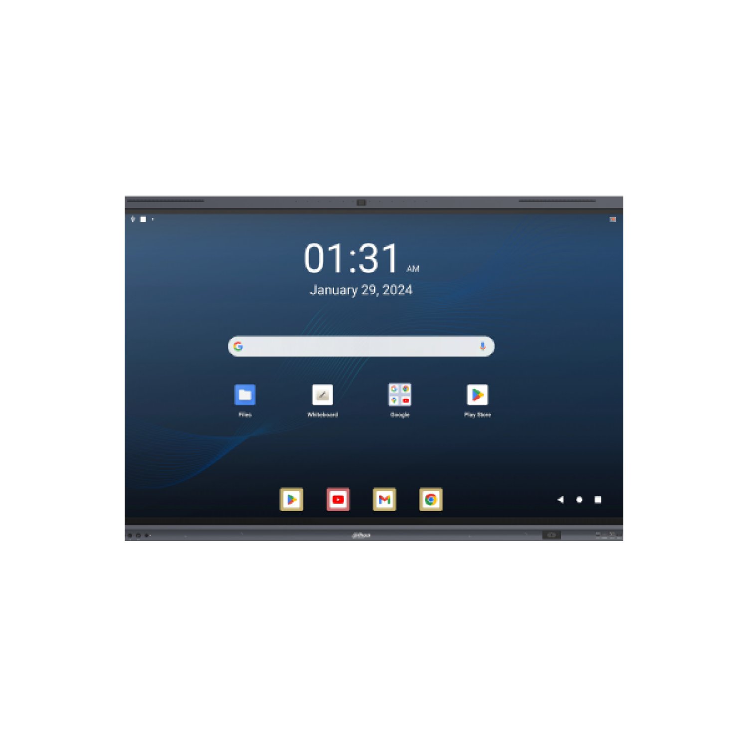 Dahua Display Interactivo 65" · 4K · Android 13 · 8GB RAM · 128GB · Cámara 48MP · NFC · WiFi