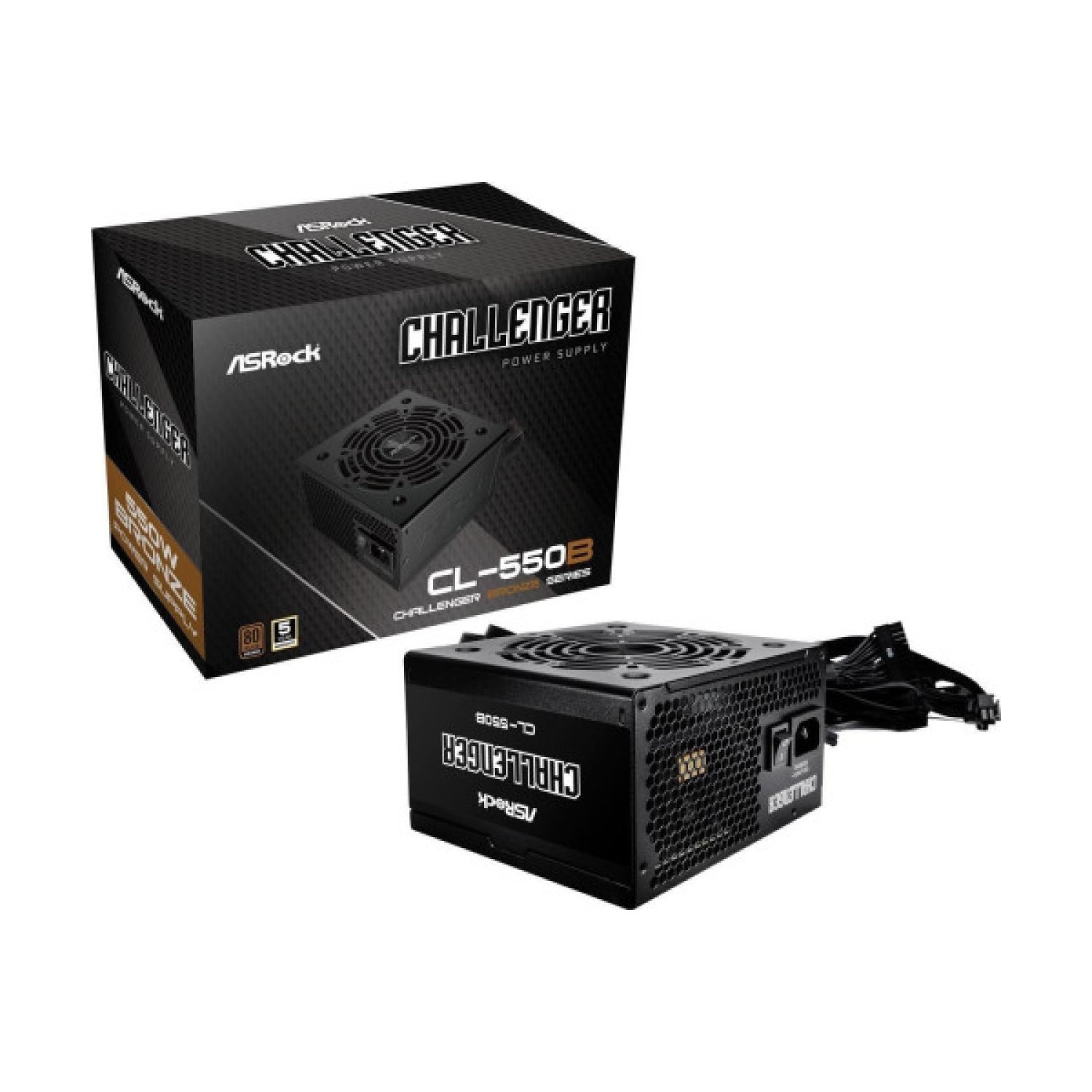 ASRock CL-550B · Fuente 550W · 80 Plus Bronze · 120mm · PCI-E 6+2 pin x4