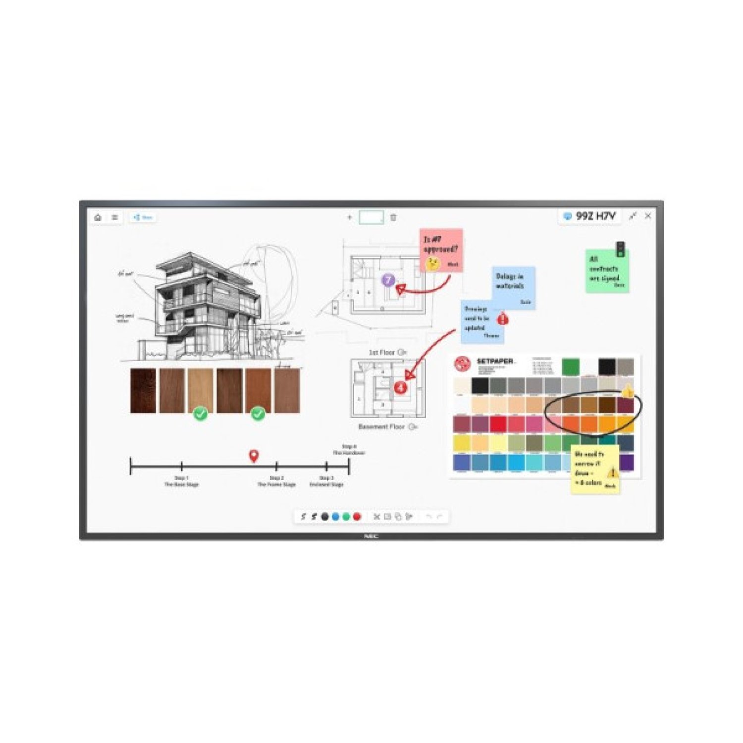 NEC MultiSync M651 · 65" Panel Táctil LCD · 4K Ultra HD · 500 cd/m² · 24/7