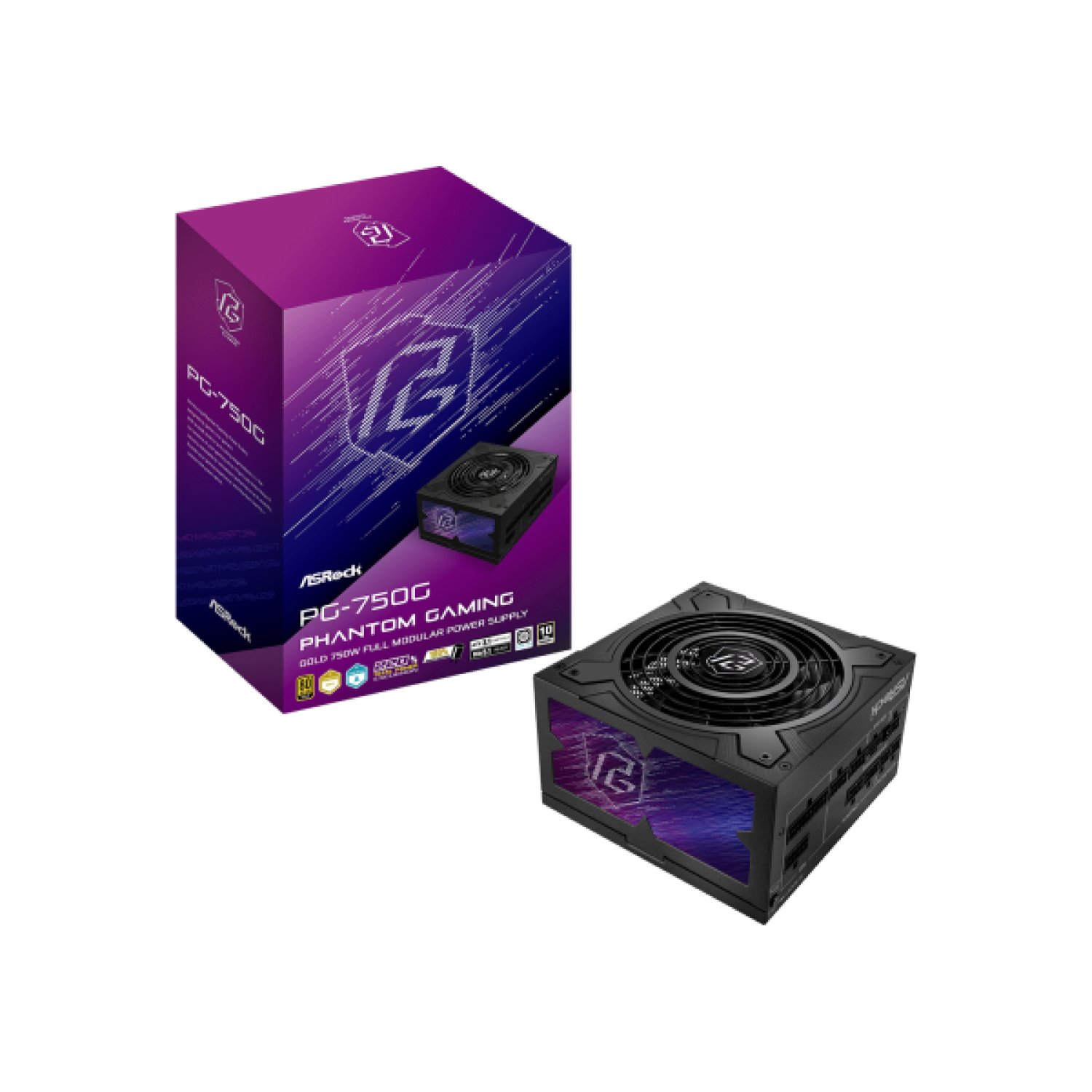 ASRock PG-750G · Fuente 750W · 80 Plus Gold · Modular · PCIe 5.0