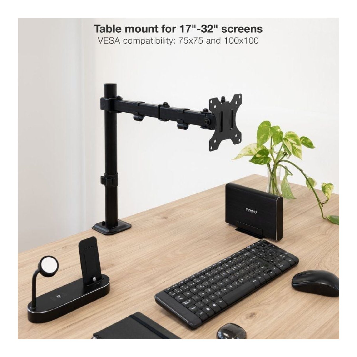TooQ · Soporte de Mesa para Pantalla · 17"-32" · Negro