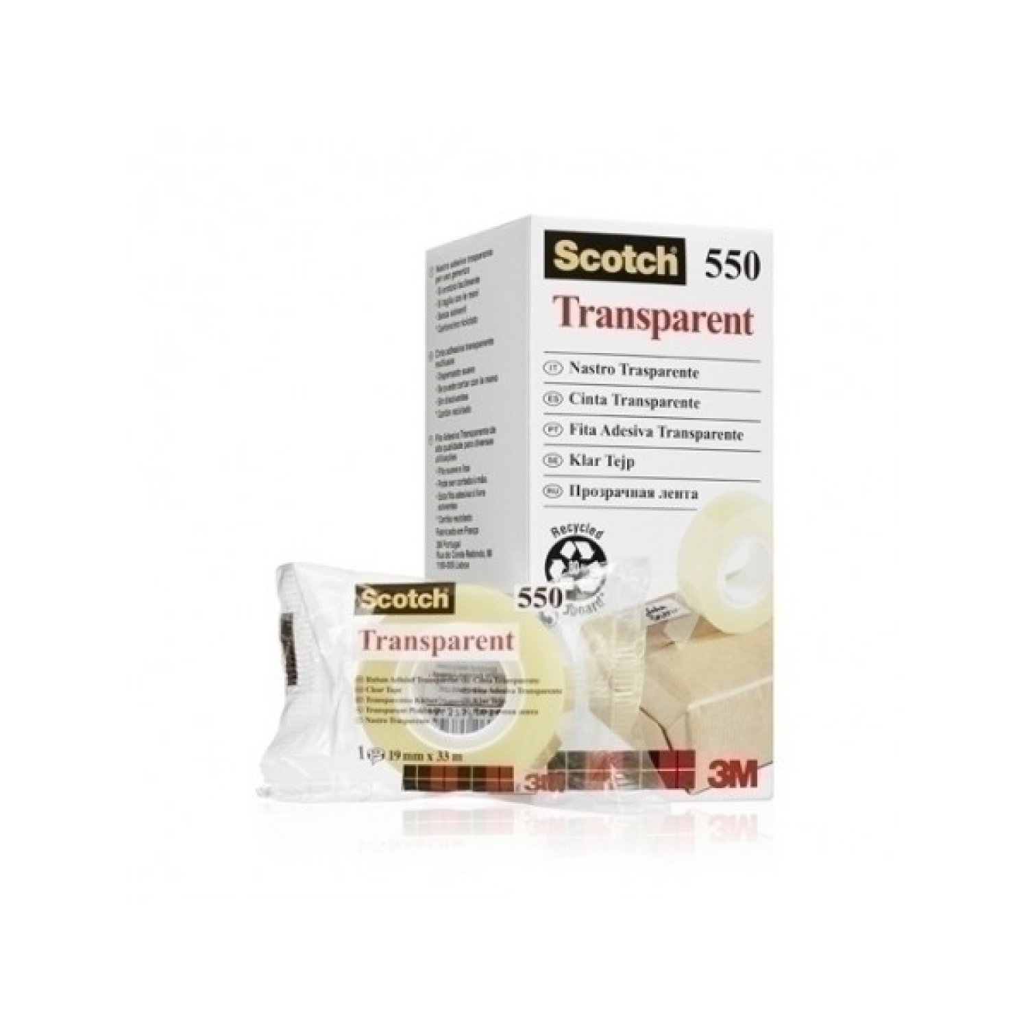 Scotch · Cinta Adhesiva Transparente · 8 Rollos · 19mm x 33m