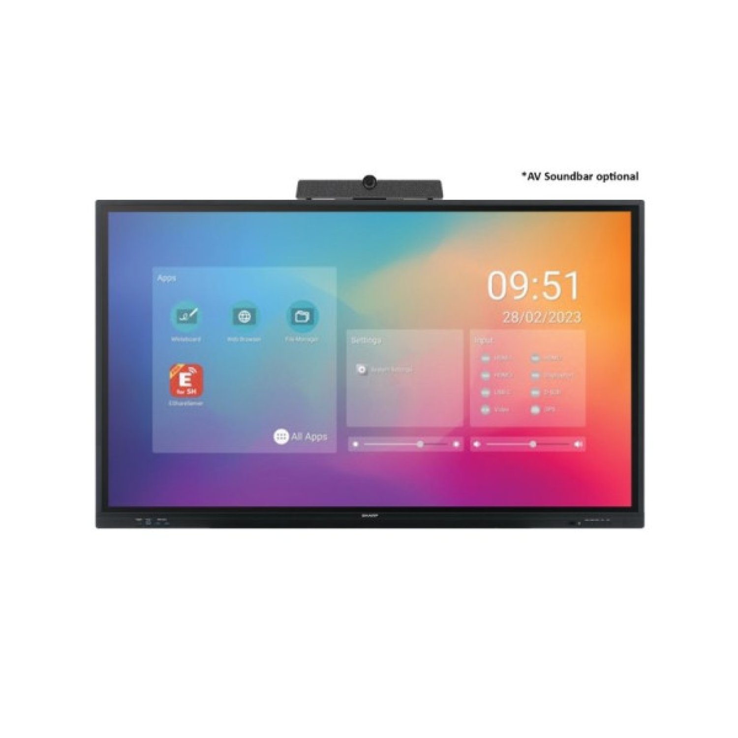 Sharp PN-LC862 · Pantalla Digital 86" · 4K Ultra HD · 450 cd/m² · WiFi · Android 11 · Táctil