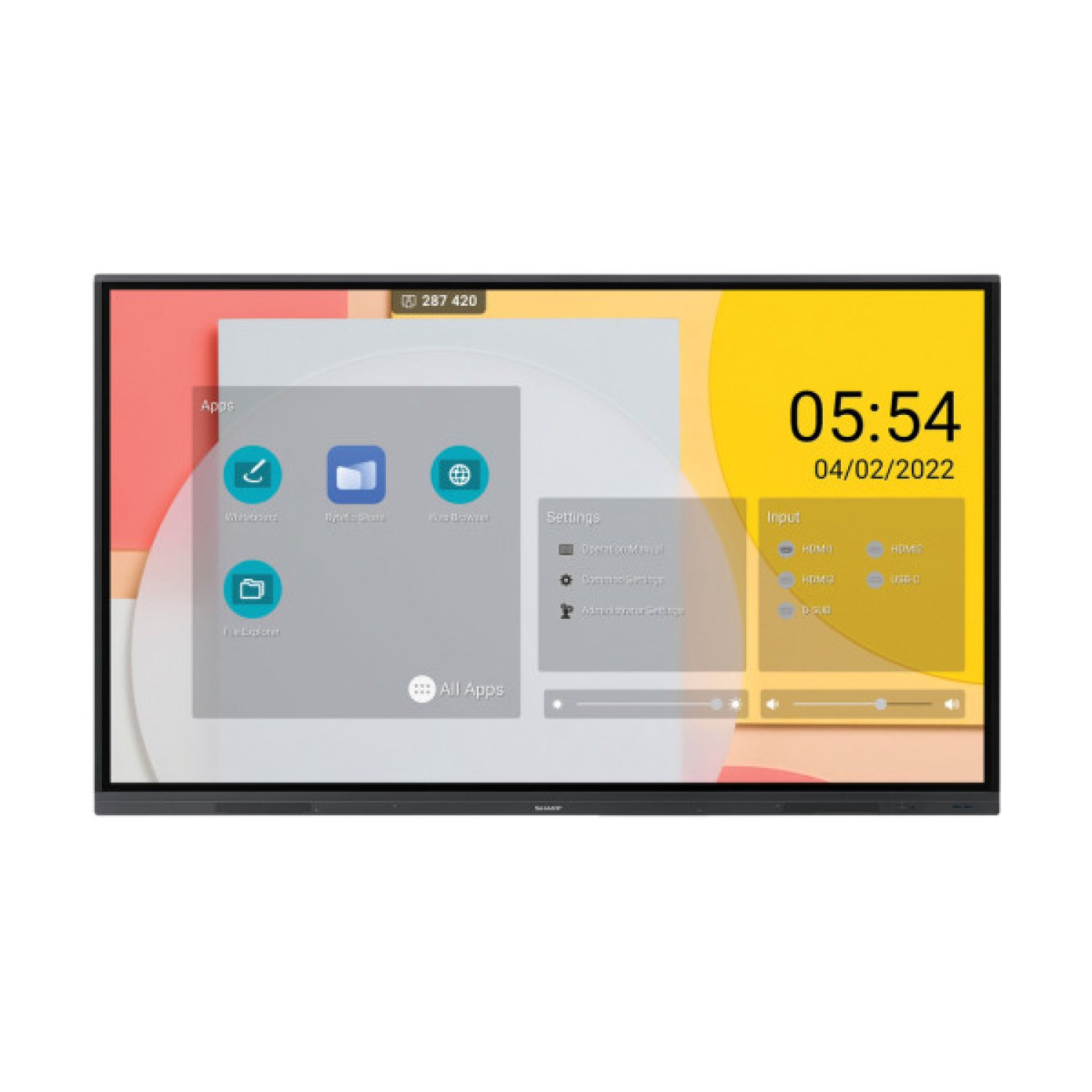 Sharp PN-L652B · 65" LCD · 4K (3840x2160) · Negro