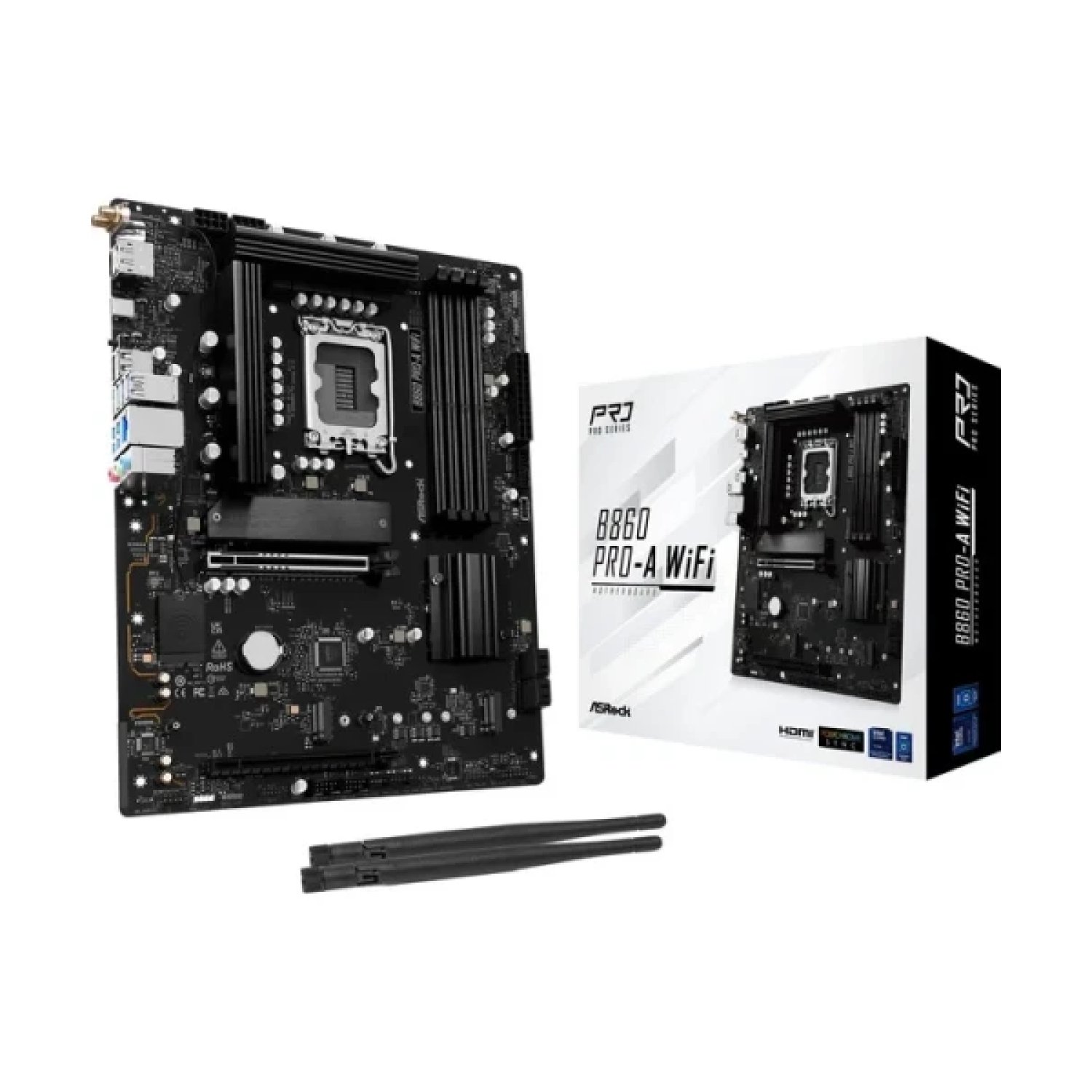 ASRock B860 Pro-A WiFi · Placa Base ATX · Intel LGA1851 · DDR5 · WiFi 6E + Bluetooth 5.3