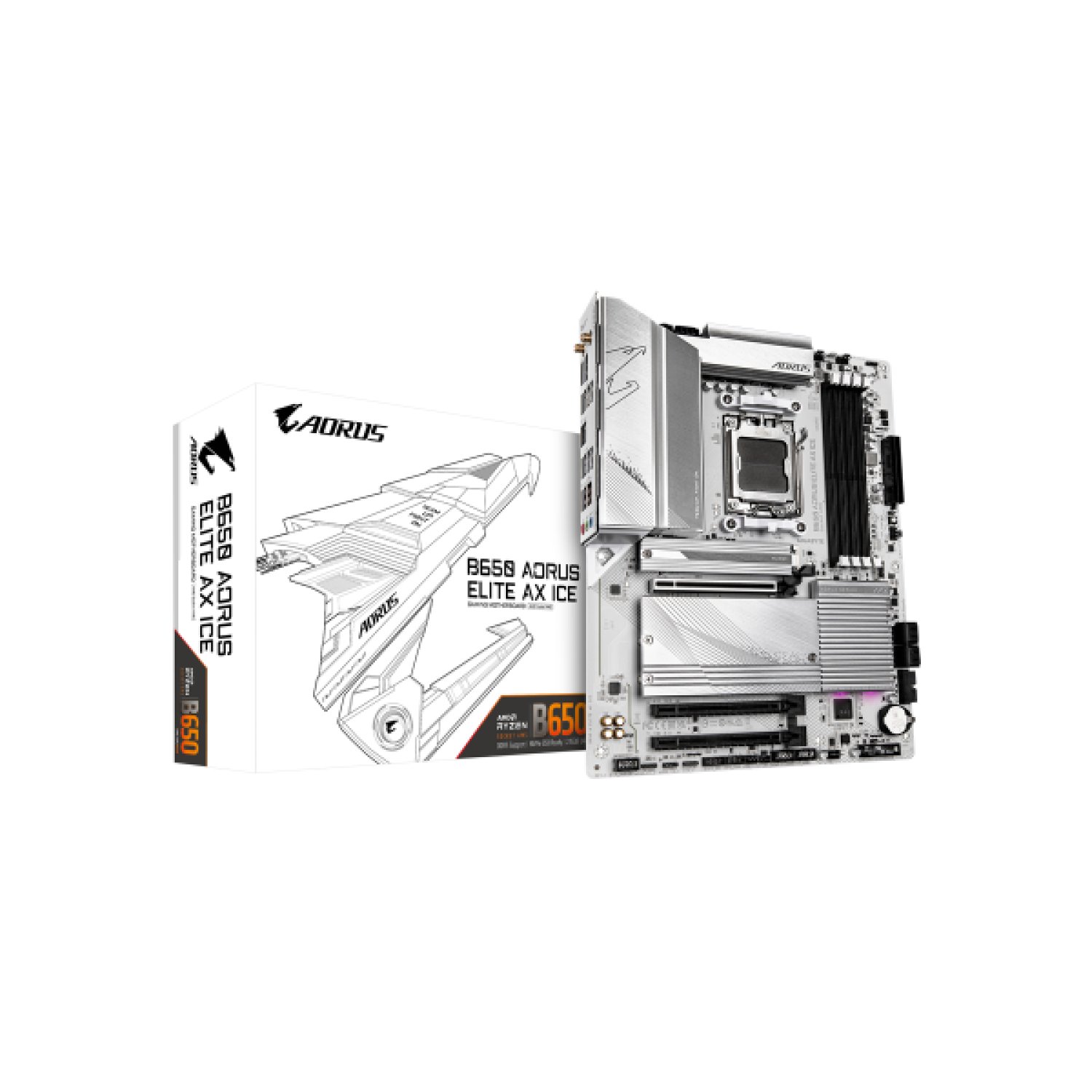 Gigabyte B650 AORUS ELITE AX ICE · Placa Base AMD AM5 · ATX · WiFi