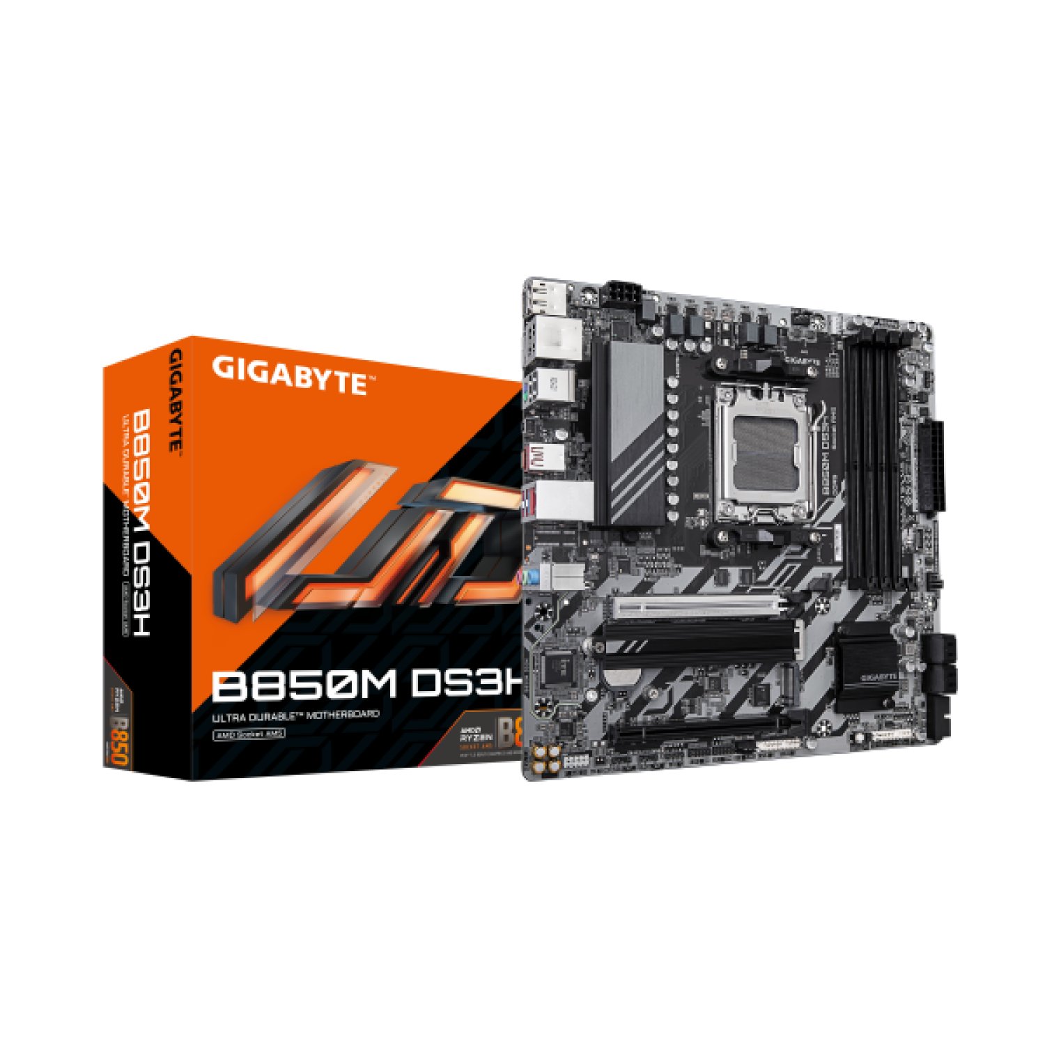 Gigabyte B850M DS3H · Placa Base AMD Ryzen · 16+2+2 Fases VRM · DDR5 8200MHz · PCIe 5.0
