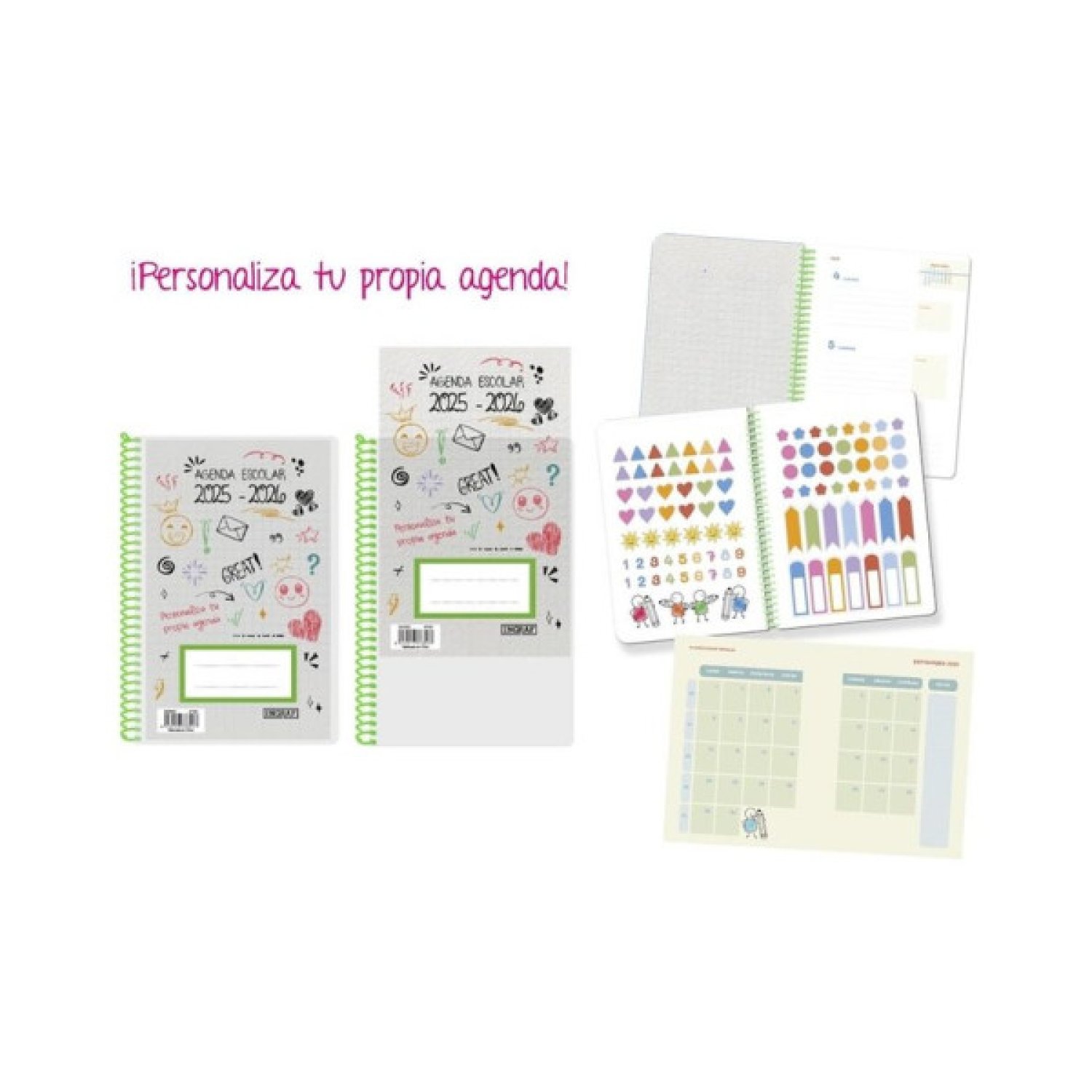 Ingraf Agenda Escolar 2025-2026 · 4º Semana Vista · Personalizable · Tapa Polipropileno