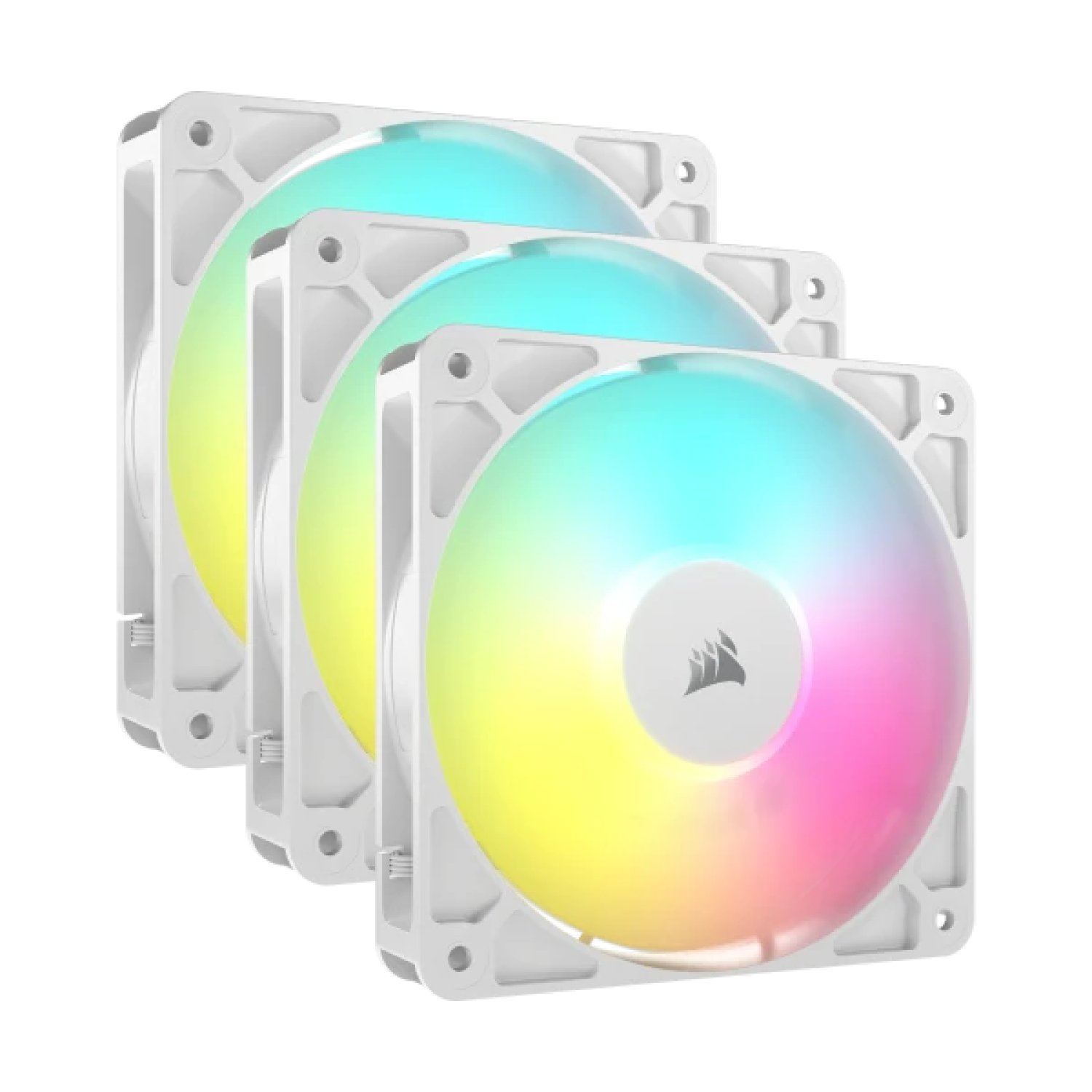 Corsair RS120 ARGB · Ventilador 120mm · Pack 3 unidades · Blanco