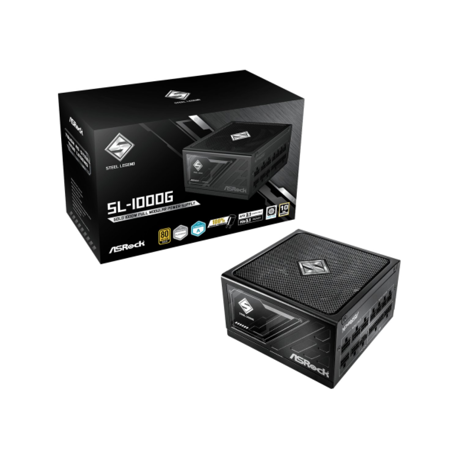 ASRock SL-1000G · Fuente Modular 1000W · 80+ Gold · PCI-E 5.1 · 12V-2x6