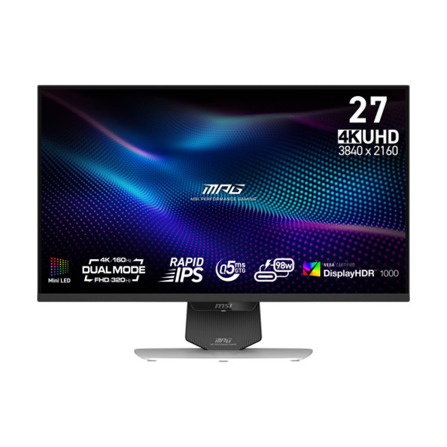 MSI MPG 274URDFW · 27" 4K Ultra HD · 3840x2160 · Panel LED · 144Hz