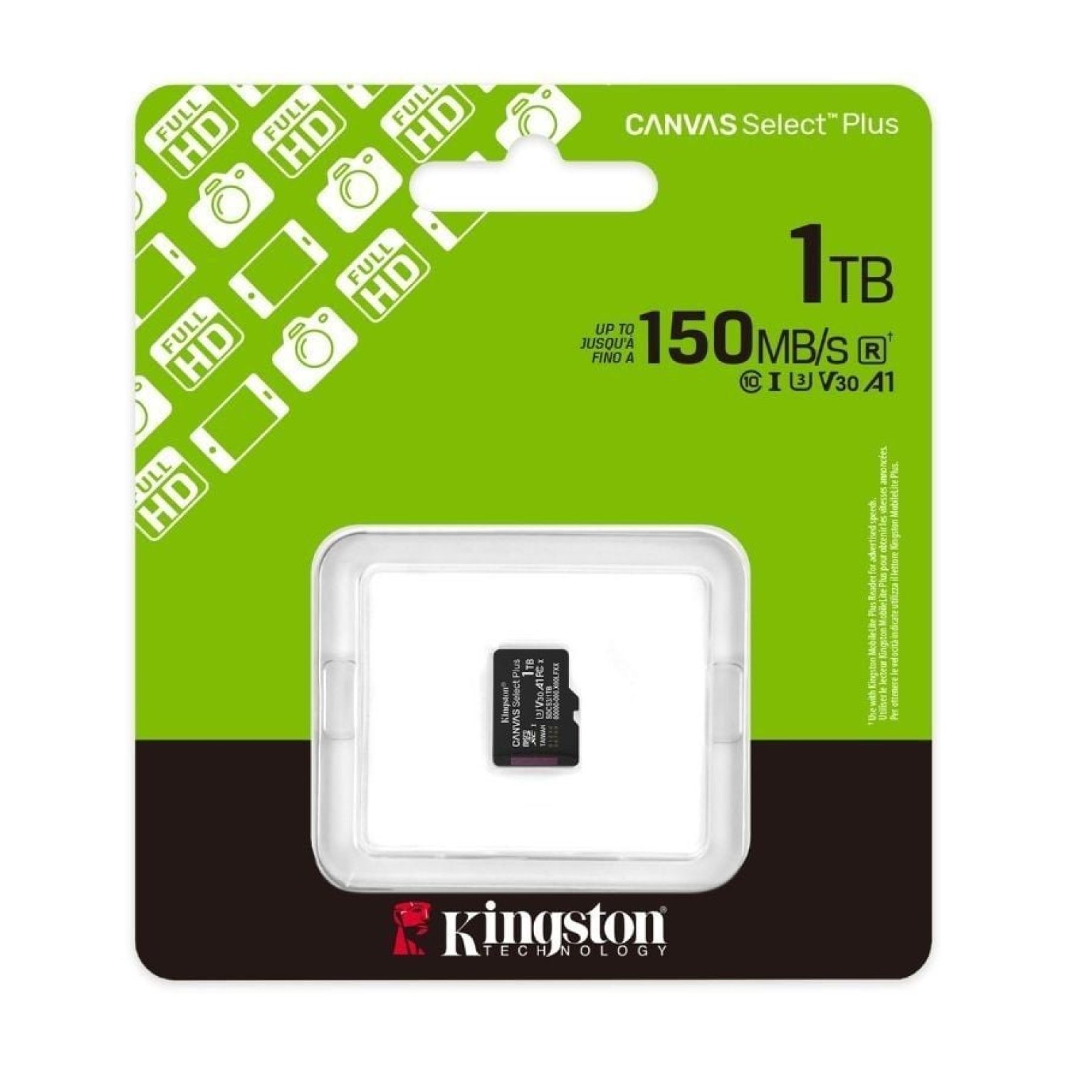 Kingston Canvas Select Plus · microSDXC 1TB · 150 MB/s · A1 · Gen3