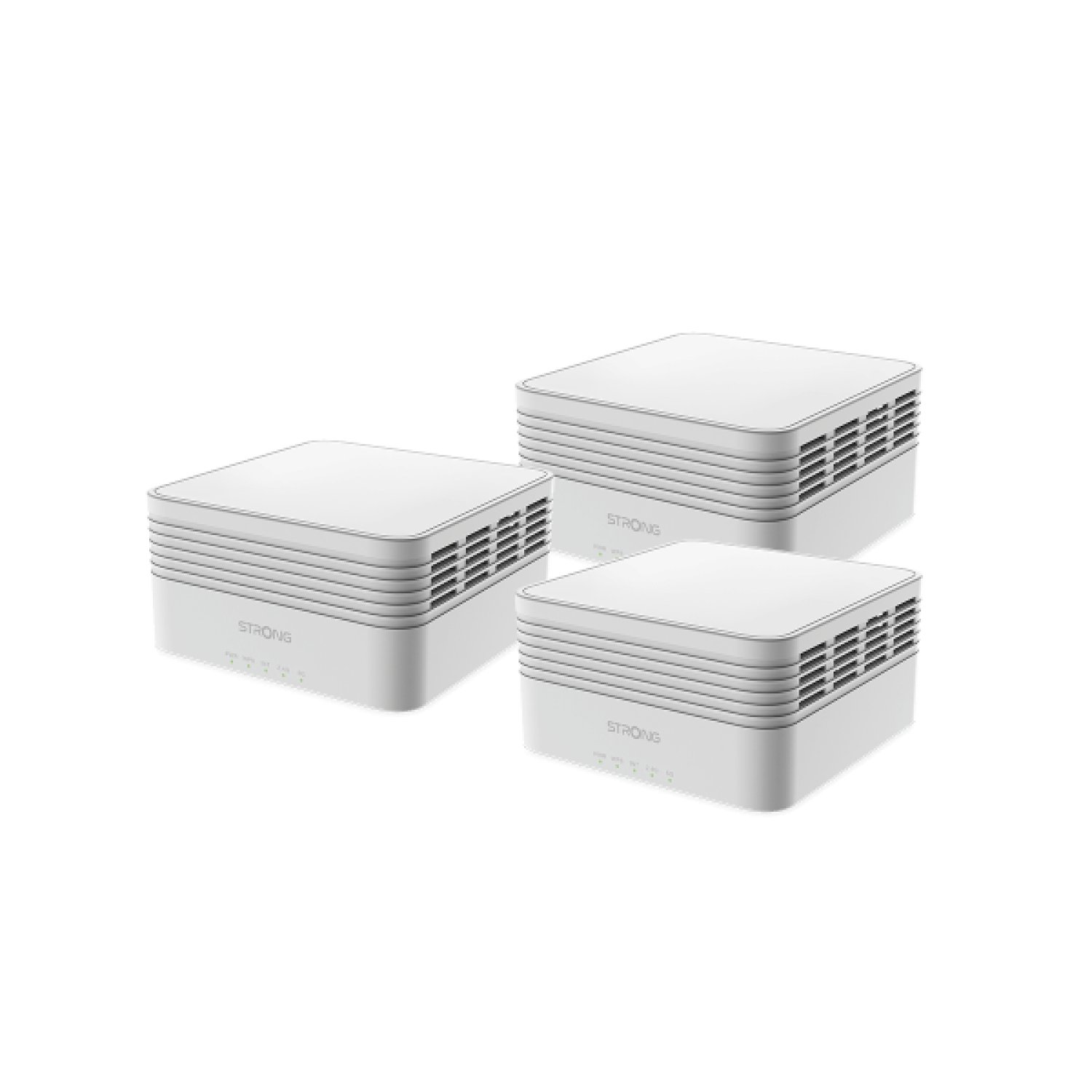 Strong Meshtriax3000 · Sistema WiFi 6 Mesh · Doble Banda 2,4/5GHz · 3 Unidades · Blanco