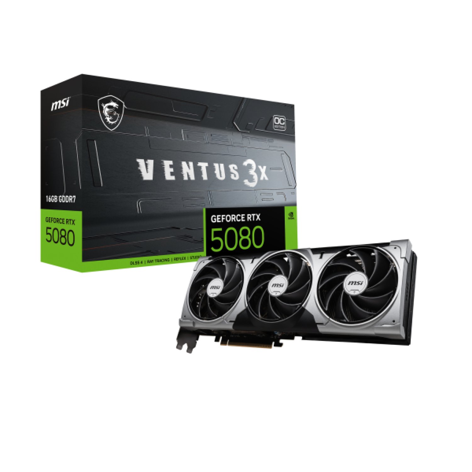 MSI Ventus GeForce RTX 5080 · 16GB GDDR7 · 3X OC · Overclocking