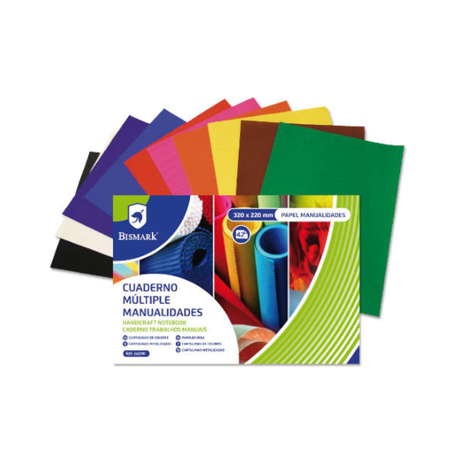 CUADERNO MULTIPLES MANUALIDADES 42 HOJAS COLORES 32 X 22 CM. BISMARK 322741