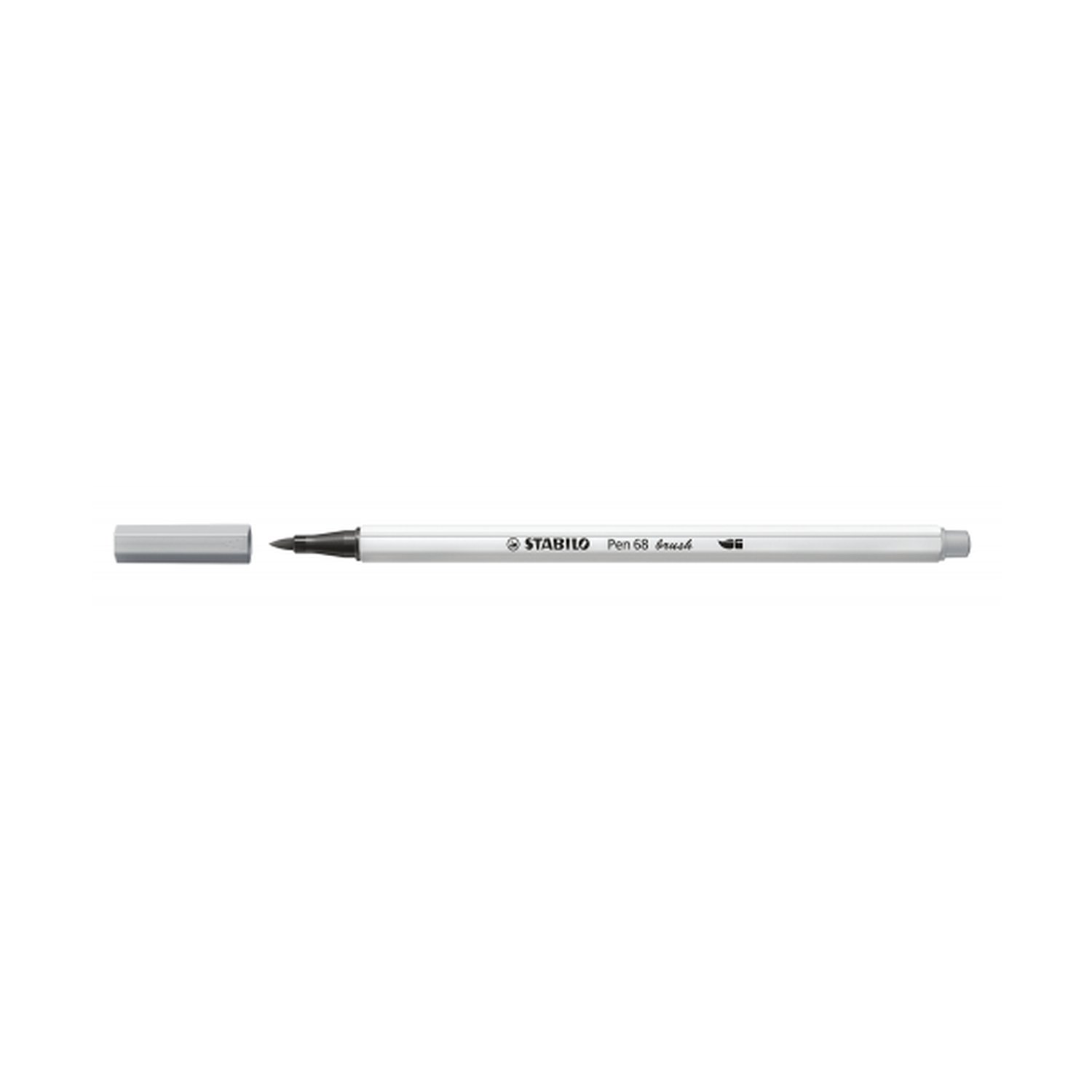 ROTULADOR PUNTA FIBRA PINCEL PEN 68 BRUSH GRIS MEDIO STABILO 568/95 (10 Uds)