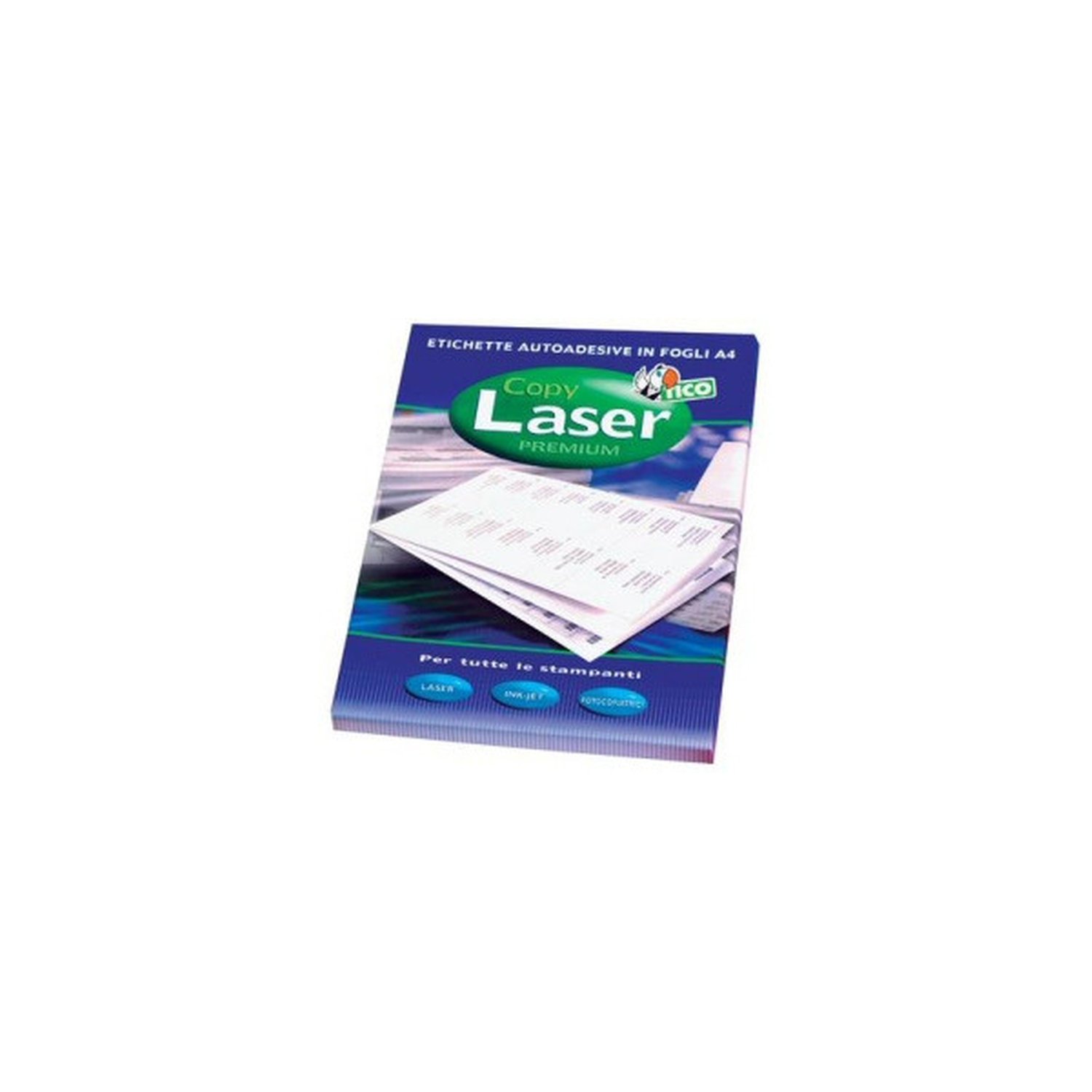 CAJA 100 HOJAS ETIQUETAS BLANCAS SIN MÁRGENES-LÁSER/LÁSER DE COLOR/INYECCIÓN DE TINTA/FOTOCOPIADORAS-70X37 MM TICO LP4W-7037